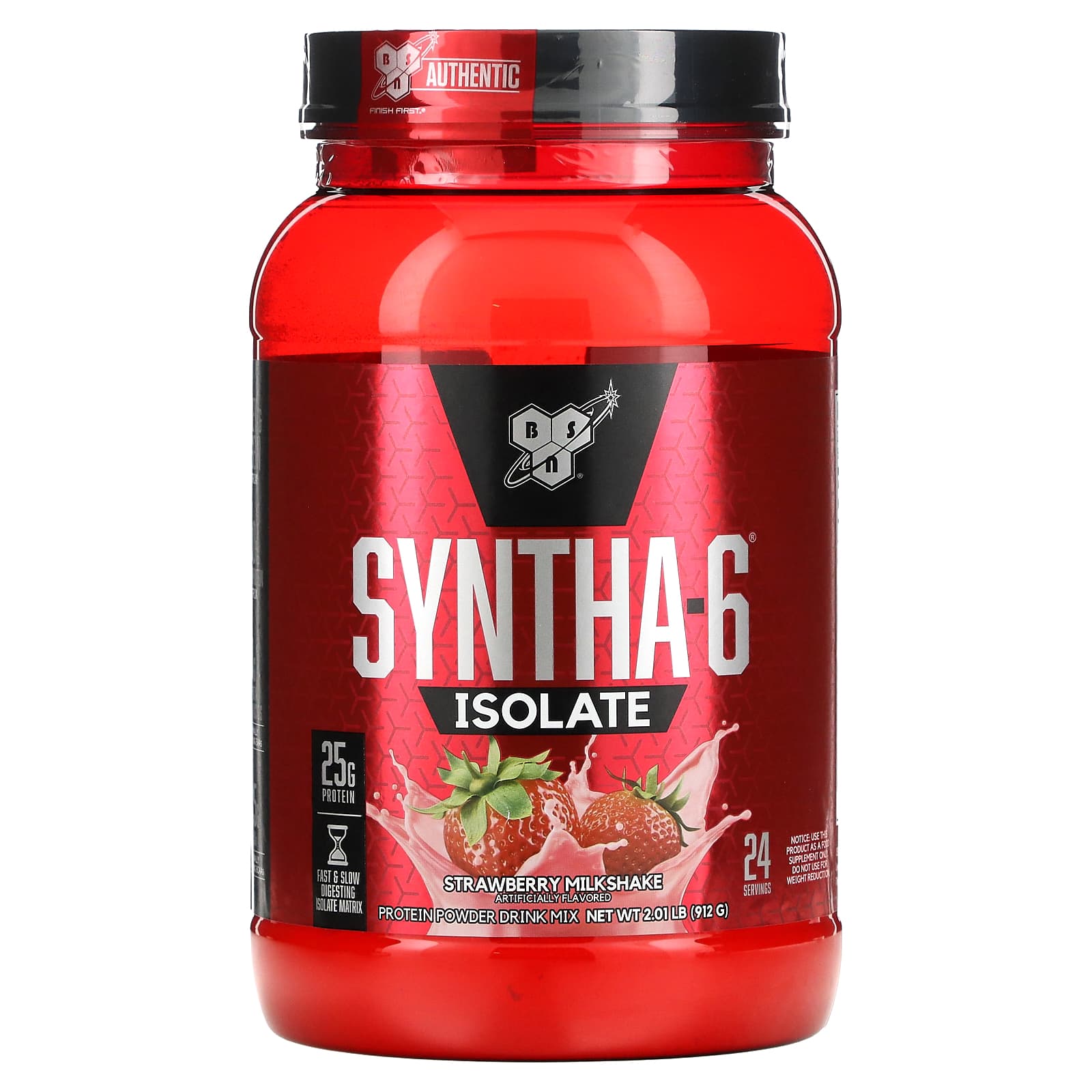 BSN Syntha-6 Isolate сухая смесь для приготовления протеиновых коктейлей со вкусом клубники 912 г 201 фунтов 8290₽