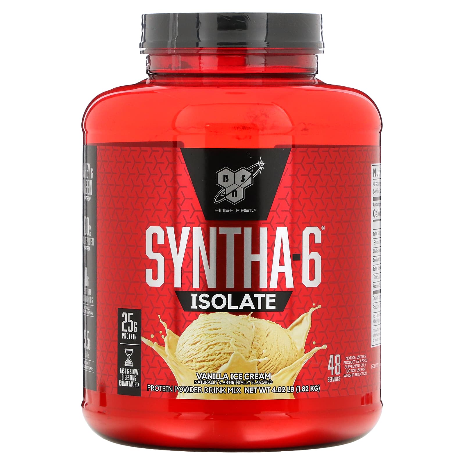 BSN Изолят Syntha-6 порошковая белковая смесь для напитков ванильное мороженое 402 фунта 182 кг 14490₽