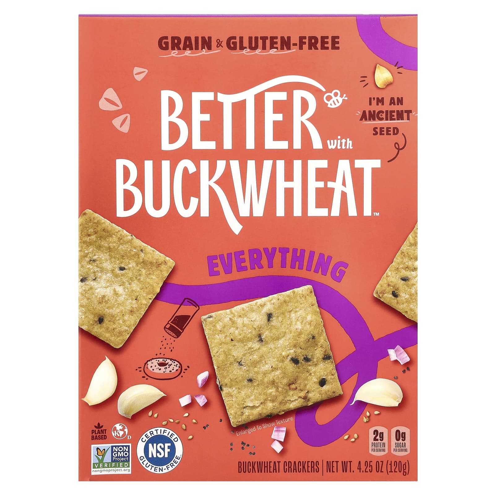 Better with Buckwheat, Гречневые крекеры, все, 120 г (4,25 унции)