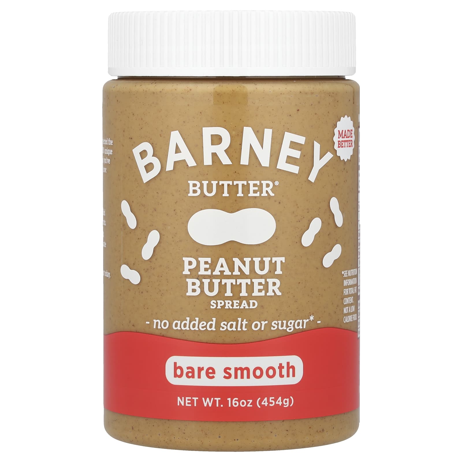 Barney Butter, Спред с арахисовой пастой, гладкое покрытие, 454 г (16 унций)