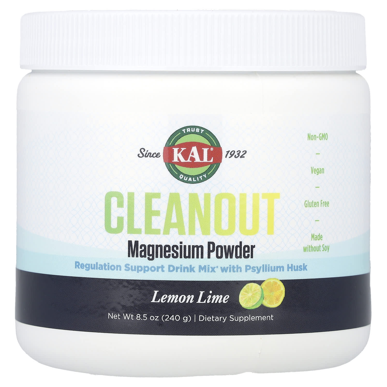 KAL, Cleanout Magnesium Powder, лимон и лайм, 240 г (8,5 унции)