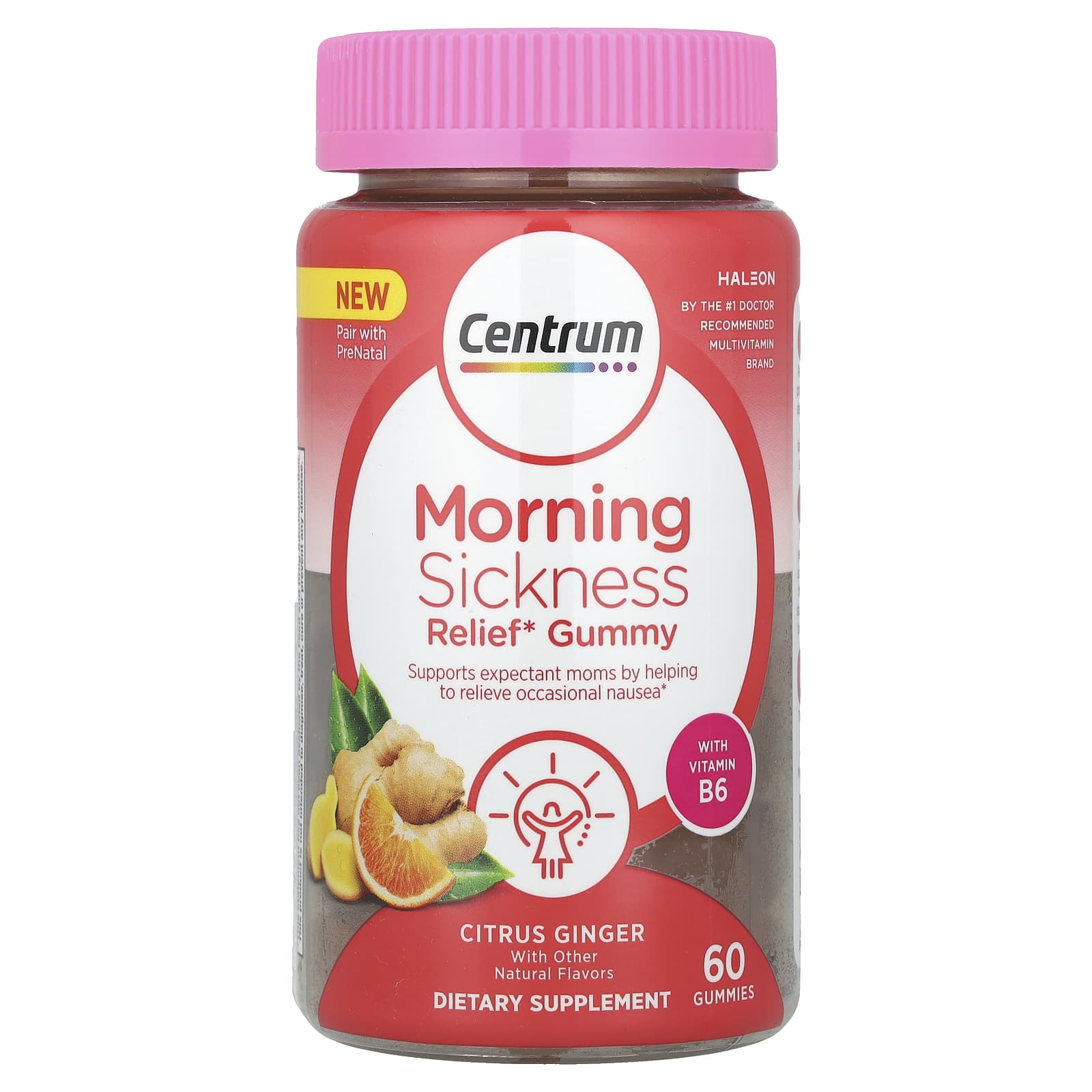 Centrum, Morning Gummy, цитрусовый имбирь, 60 жевательных таблеток