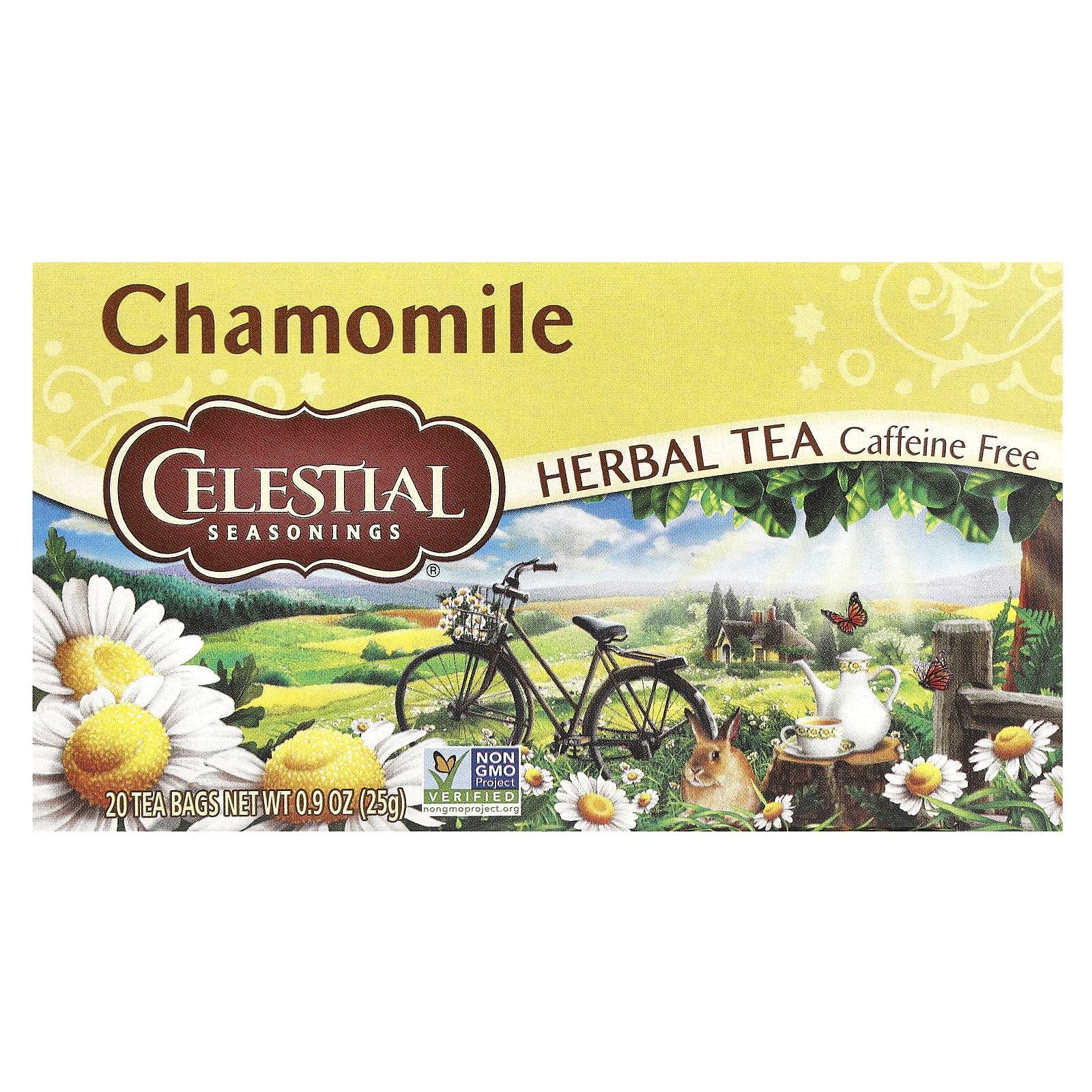 Celestial Seasonings, травяной чай, ромашка, без кофеина, 20 чайных пакетиков, 25 г (0,9 унции)