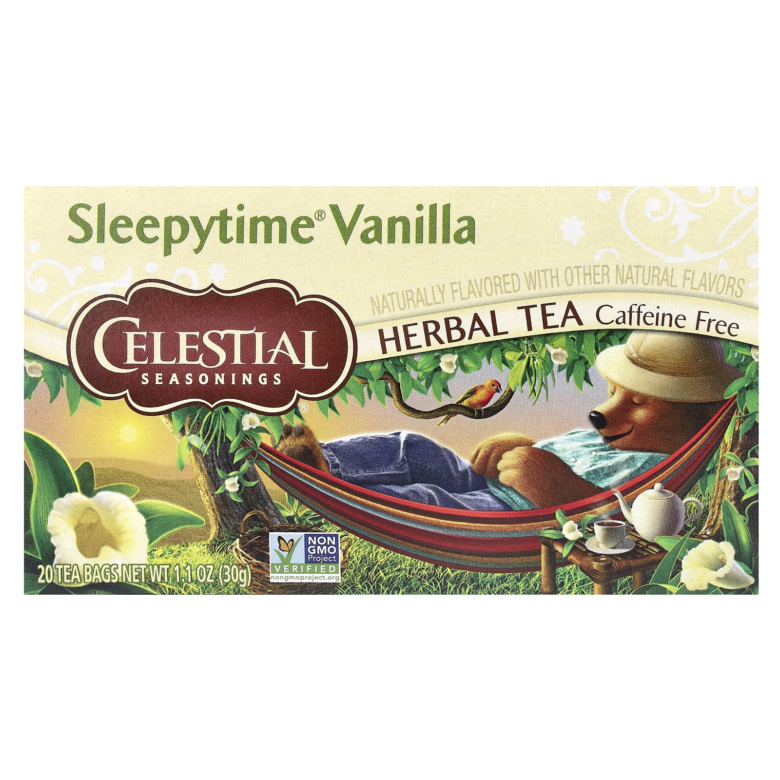 Celestial Seasonings, Травяной чай, Sleepytime Vanilla, без кофеина, 20 пакетиков, 1,0 унции (29 г)