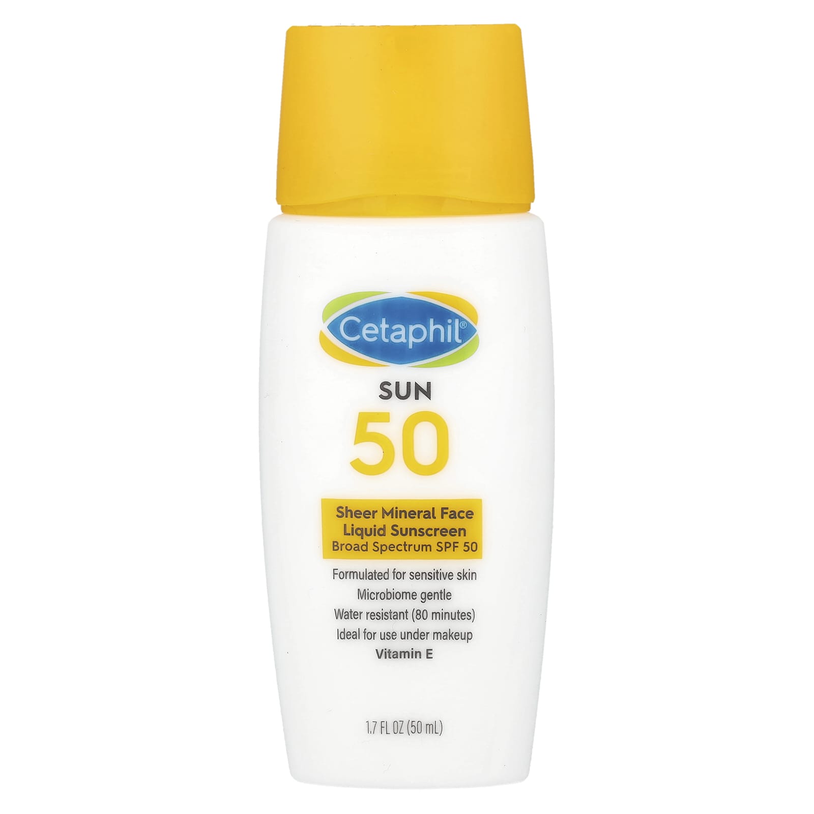 Cetaphil, Минеральное жидкое солнцезащитное средство для лица, SPF 50, 50 мл (1,7 жидк. Унции)