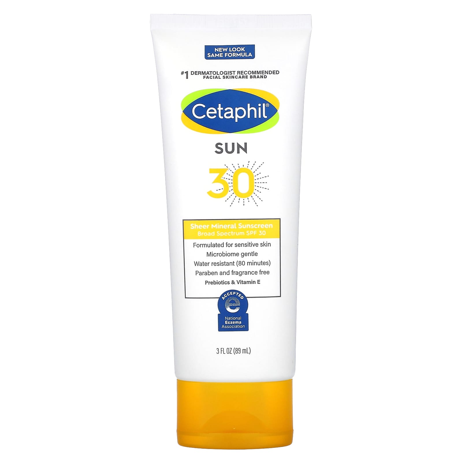 Cetaphil, Чистое минеральное солнцезащитное средство, SPF 30, 89 мл (3 жидк. Унции)