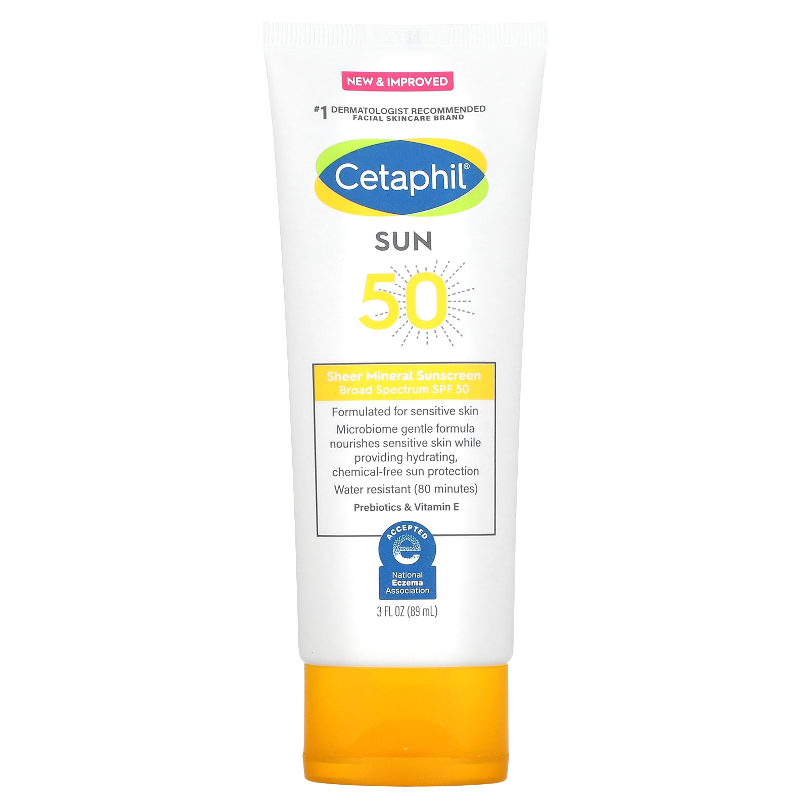 Cetaphil, Минеральное солнцезащитное средство широкого спектра действия, SPF 50, 89 мл (3 жидк. Унции)