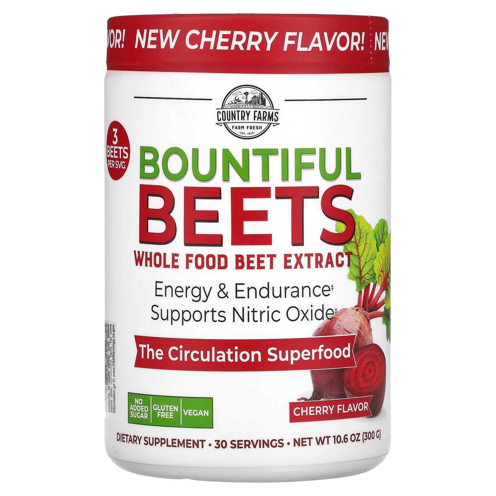 Country Farms Bounful Beets экстракт цельной свеклы вишневый вкус 300 г 106 унции 3890₽