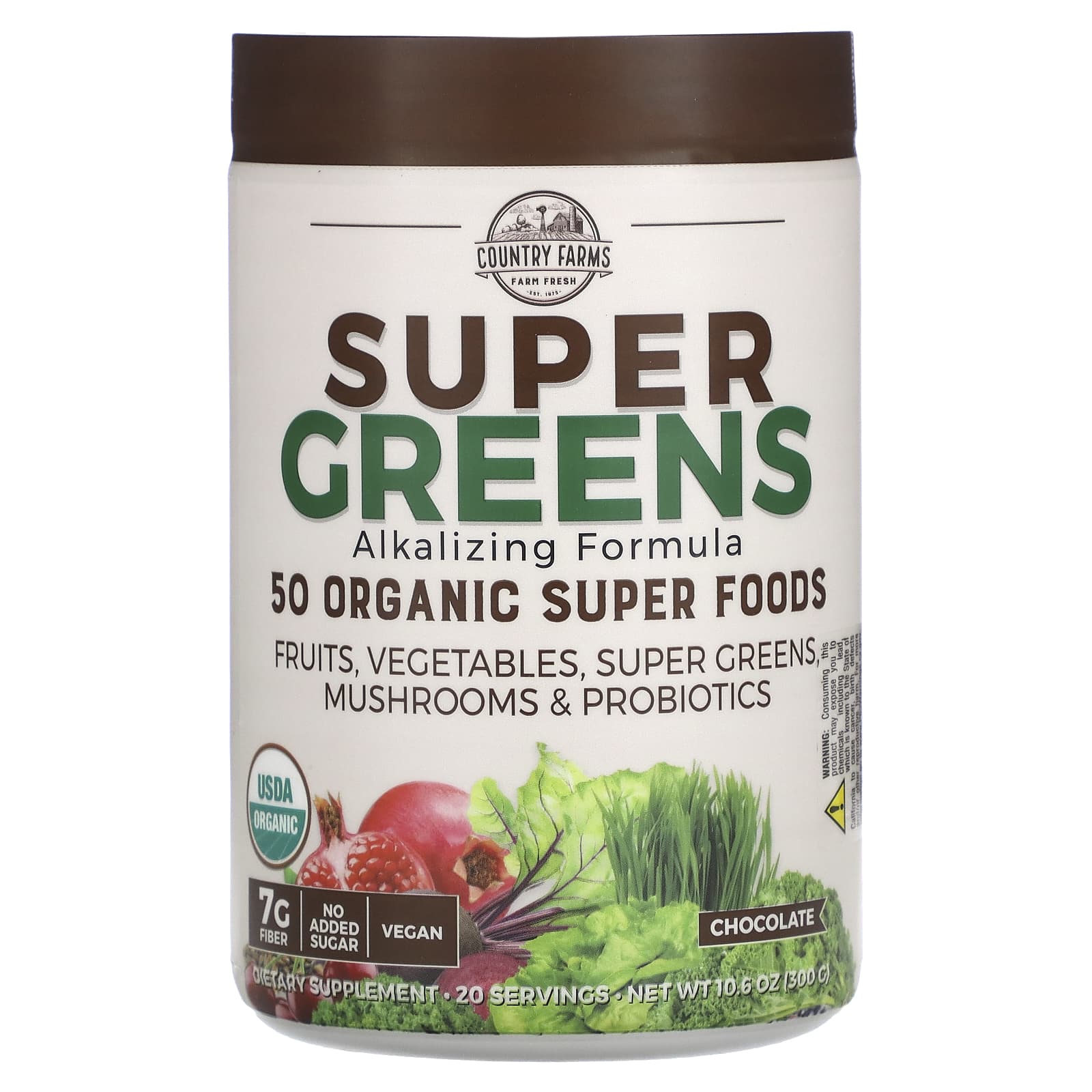 Country Farms Super Greens подщелачивающая формула шоколад 300 г 106 унции 3890₽