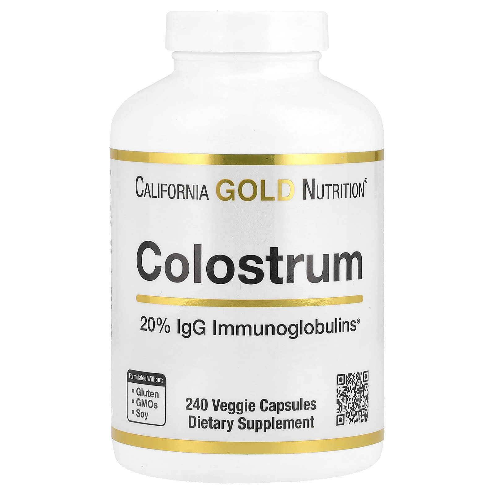 California Gold Nutrition, молозиво, 240 растительных капсул