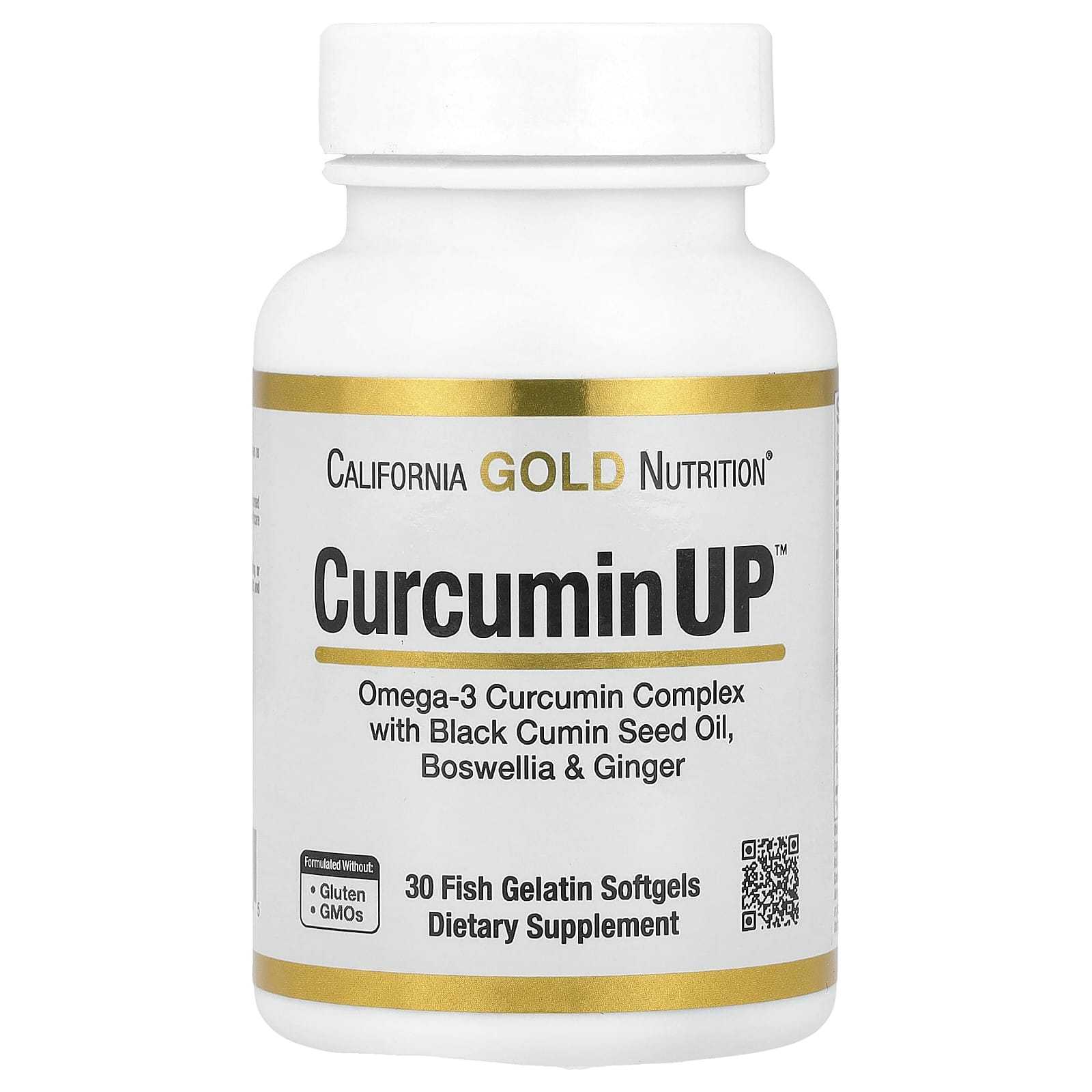 California Gold Nutrition, CurcuminUP, комплекс с омега-3 и куркумином, для подвижности и комфорта в работе суставов, 30 капсул из рыбьего желатина
