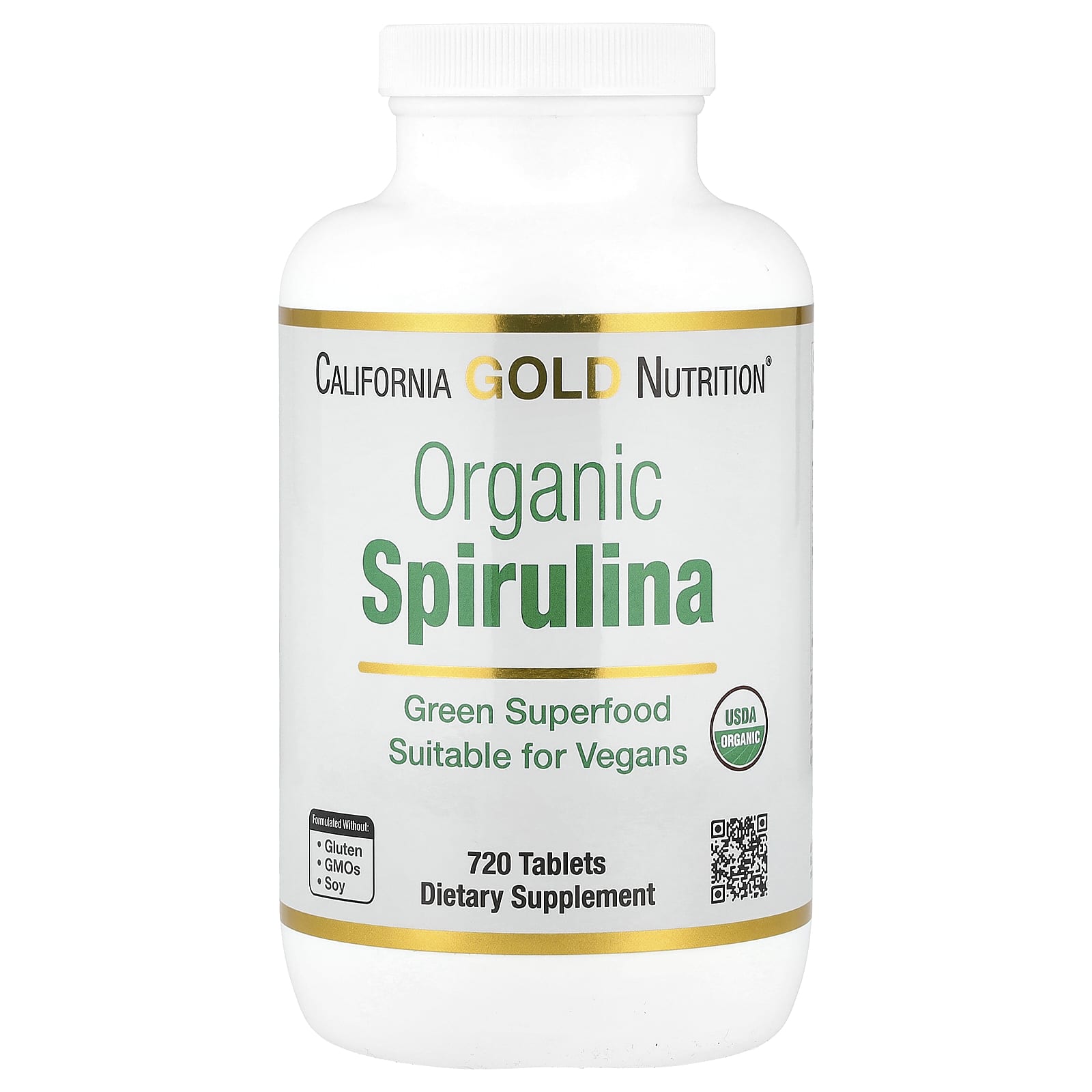 California Gold Nutrition, органическая спирулина, 500 мг, 720 таблеток