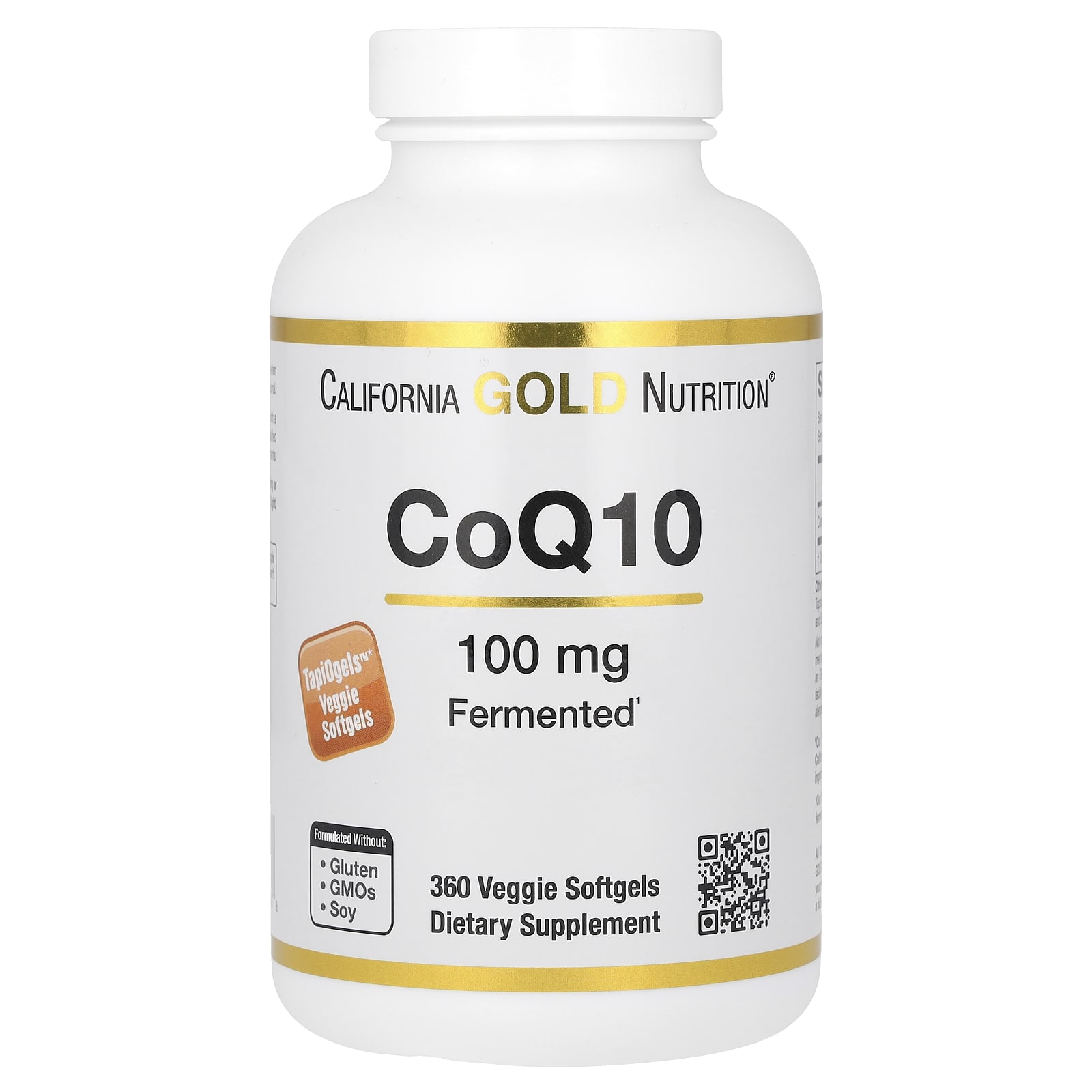 California Gold Nutrition, коэнзим Q10, 100 мг, 360 растительных капсул