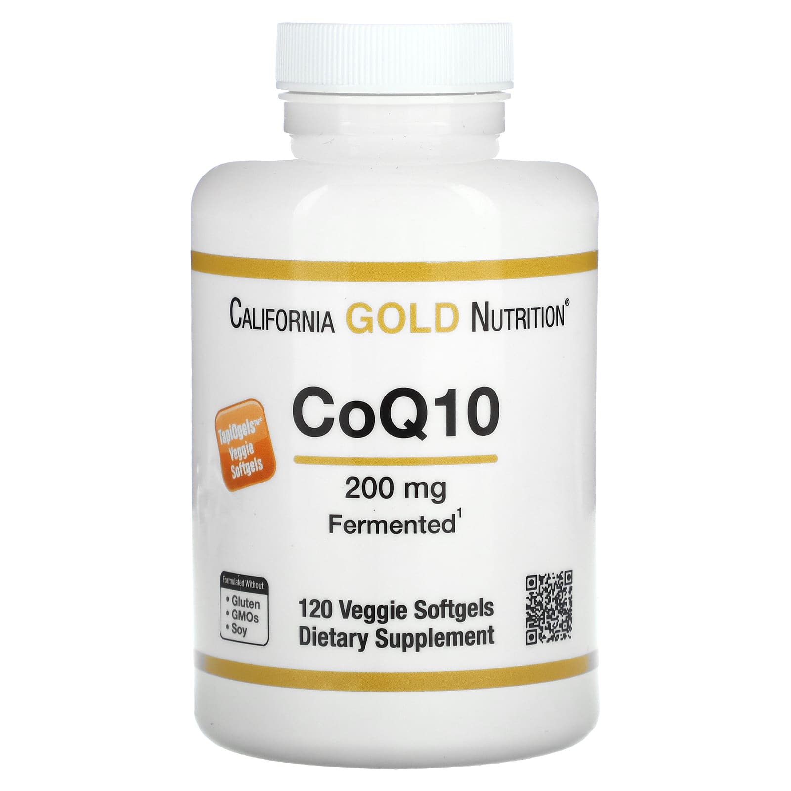 California Gold Nutrition, коэнзим Q10, 200 мг, 120 растительных капсул