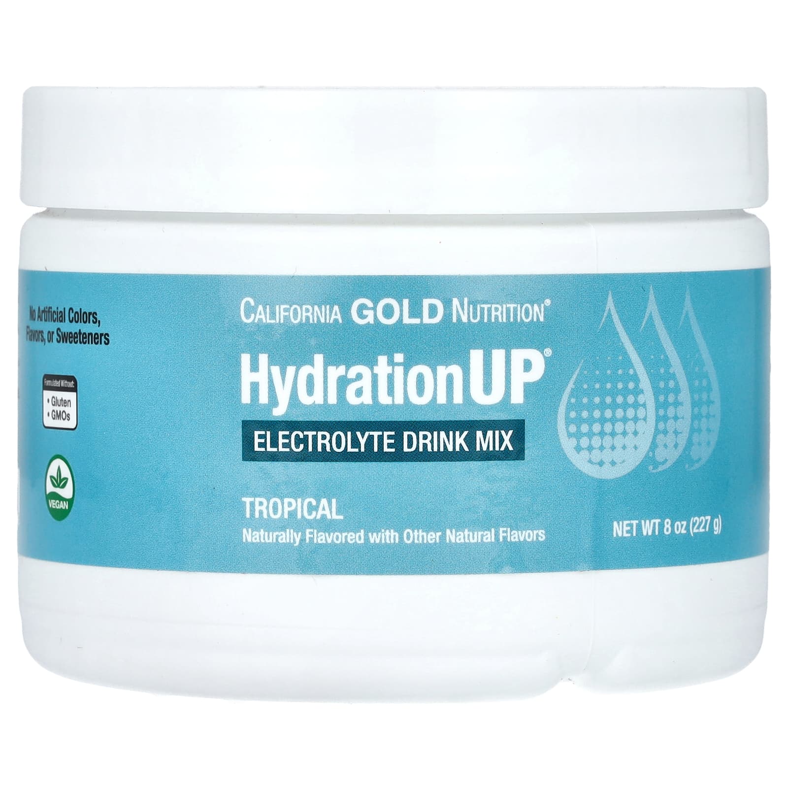 California Gold Nutrition, HydrationUp, порошок для приготовления напитка с электролитами, со вкусом тропических фруктов, 227 г (8 унций)