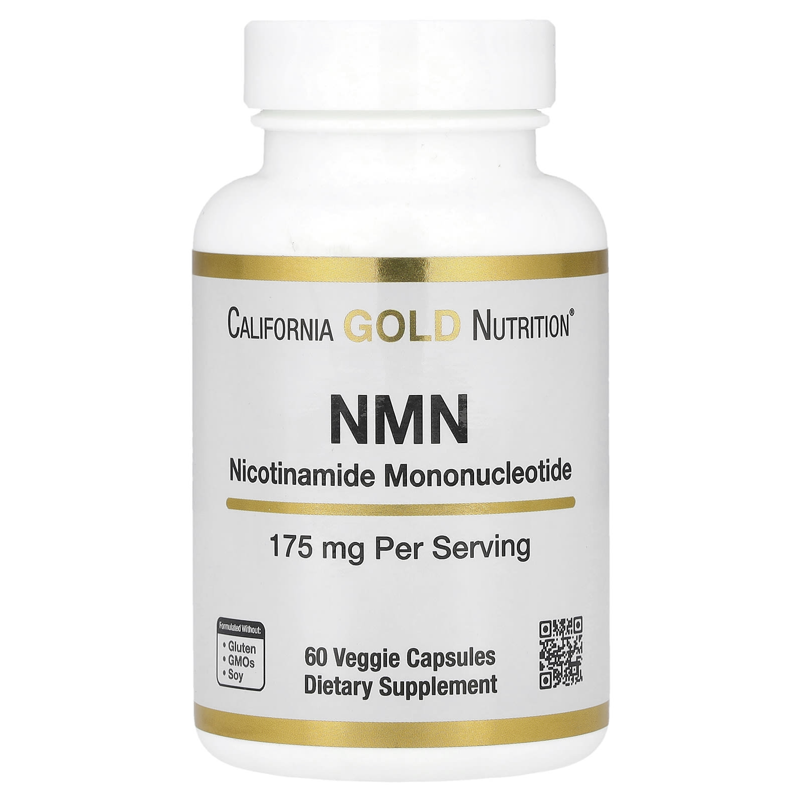 California Gold Nutrition, NMN (никотинамид мононуклеотид), 175 мг, 60 растительных капсул