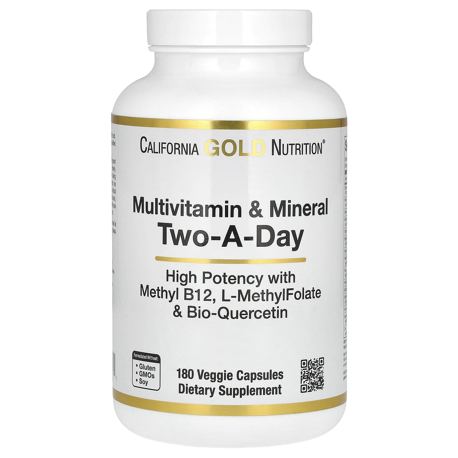 California Gold Nutrition, мультивитамины и минералы, две капсулы в день, 180 растительных капсул