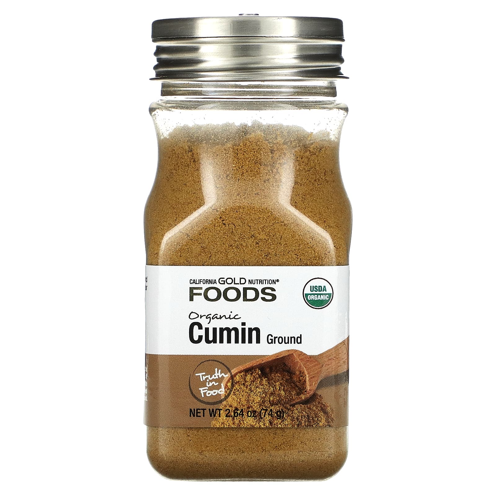 California Gold Nutrition, ПРОДУКТЫ — органическая зира, 74 г (2,64 унции)