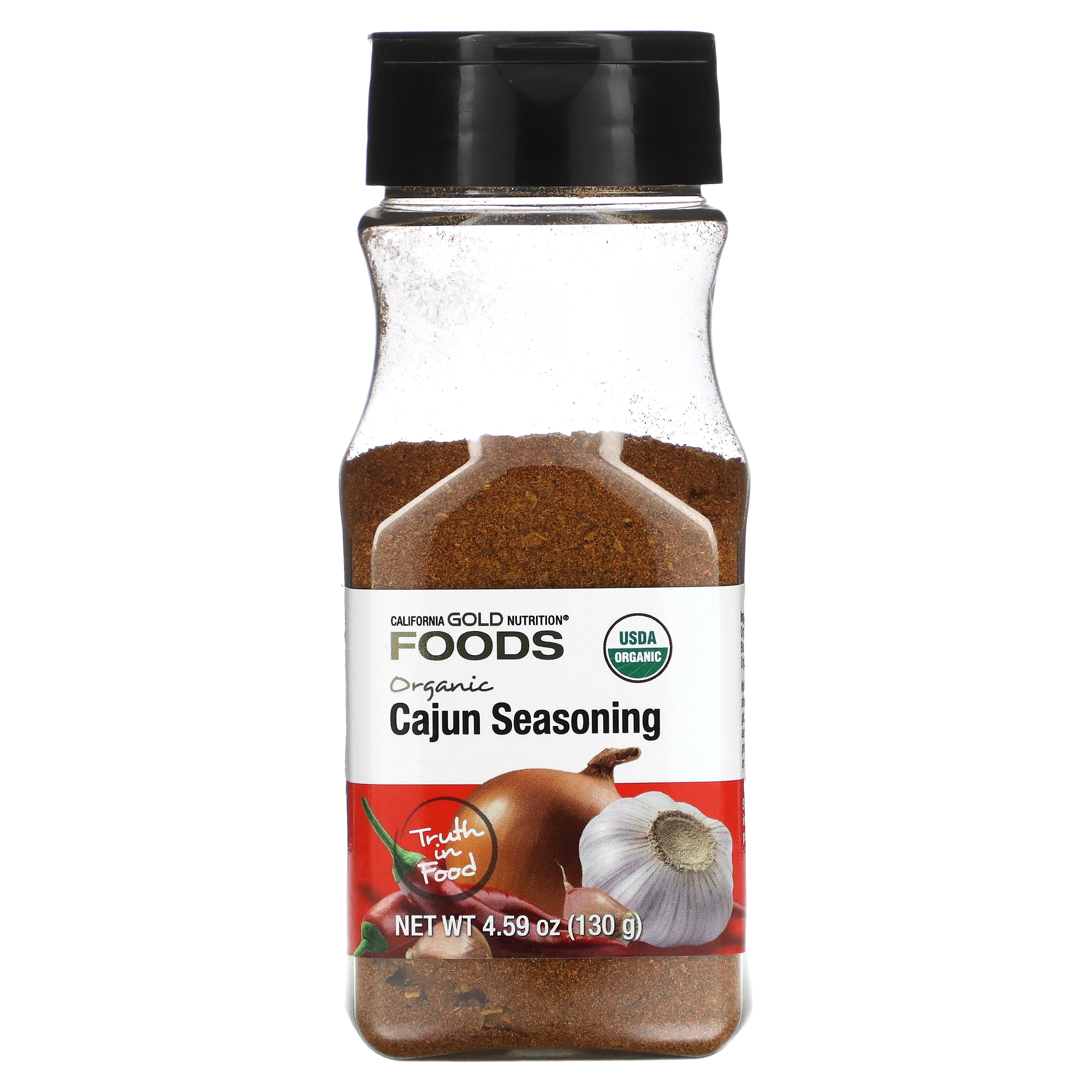 California Gold Nutrition, Foods, органическая приправа каджун, 130 г (4,59 унции)