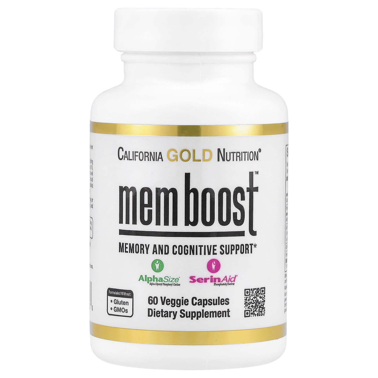 California Gold Nutrition, MEM Boost ™, поддержка памяти и когнитивных функций, 60 растительных капсул