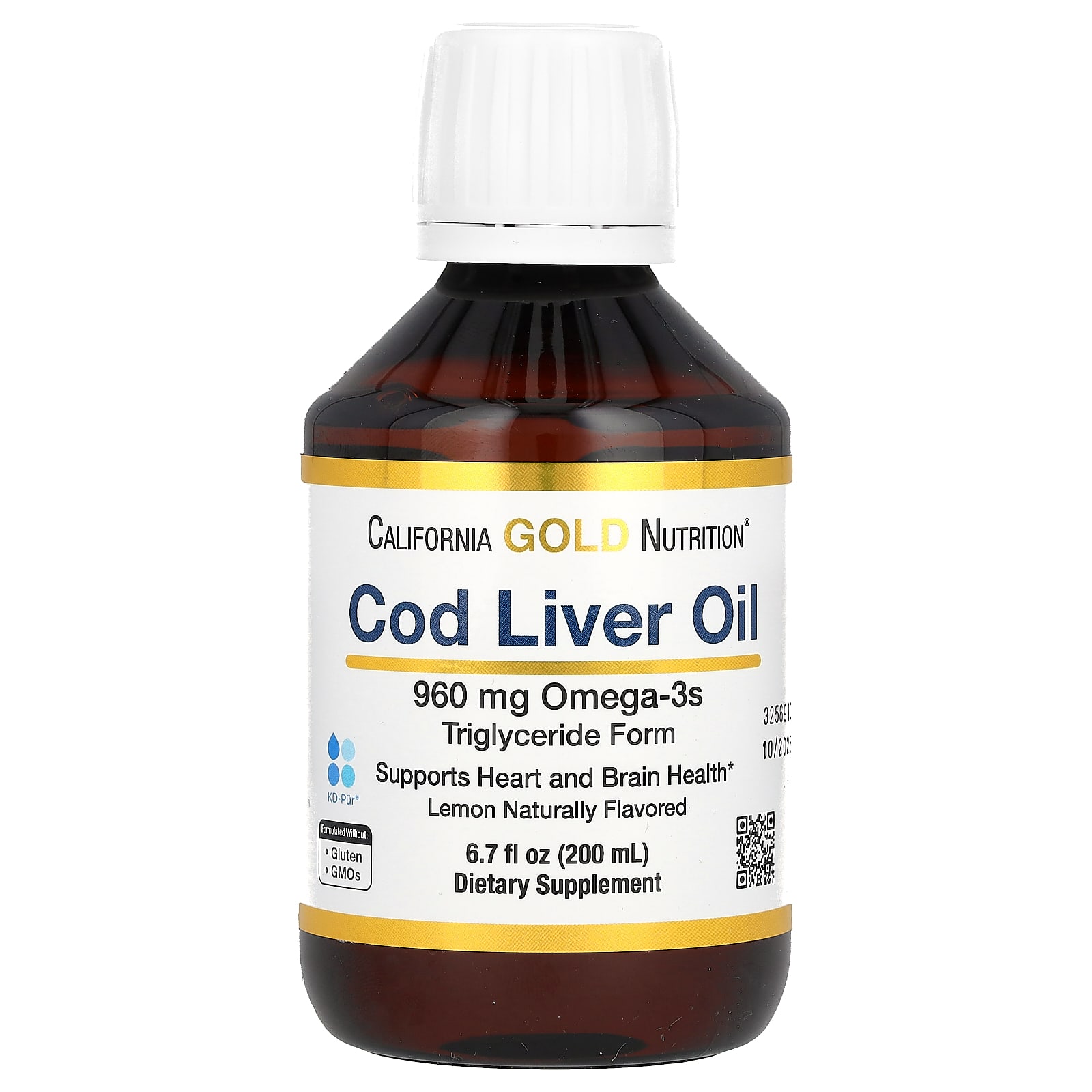 California Gold Nutrition, жир печени трески, норвежский триглицерид, натуральный лимонный вкус, 200 мл (6,7 жидк. унции)