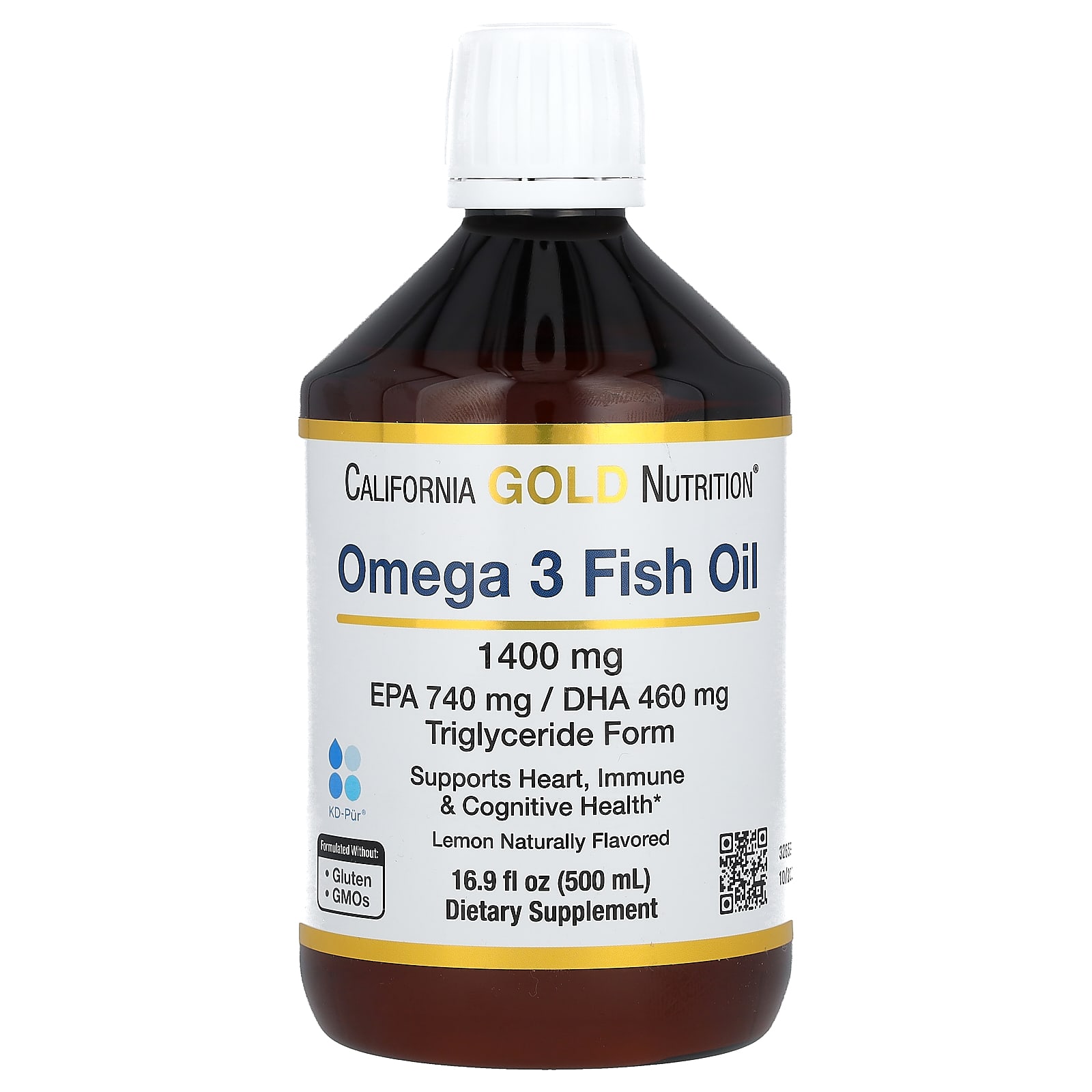 California Gold Nutrition, рыбий жир с омега-3, норвежский триглицерид, натуральный лимонный вкус, 500 мл (16,9 жидк. унции)
