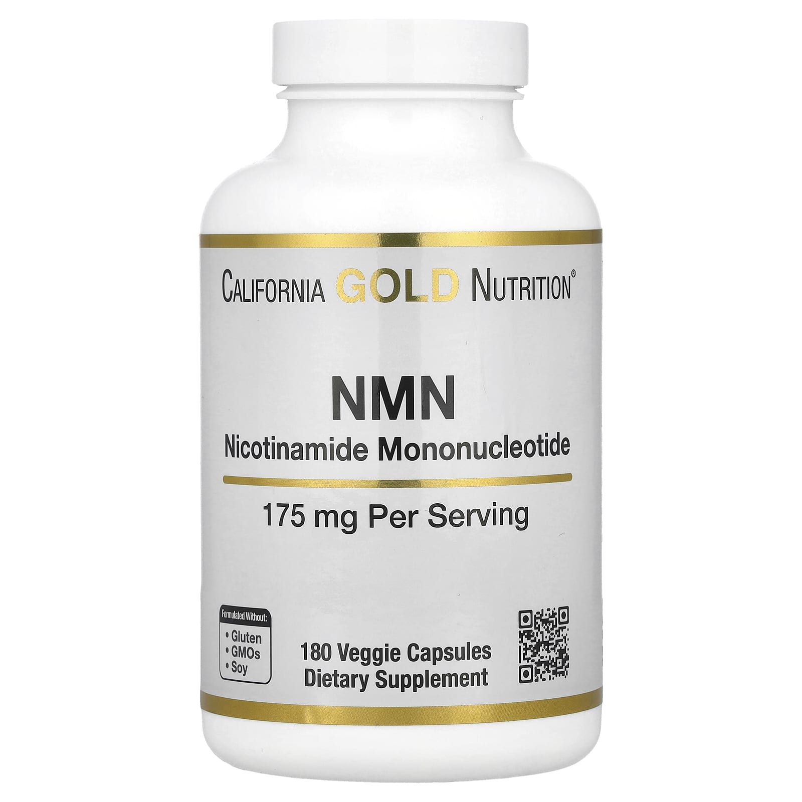 California Gold Nutrition, NMN, 175 мг, 180 растительных капсул