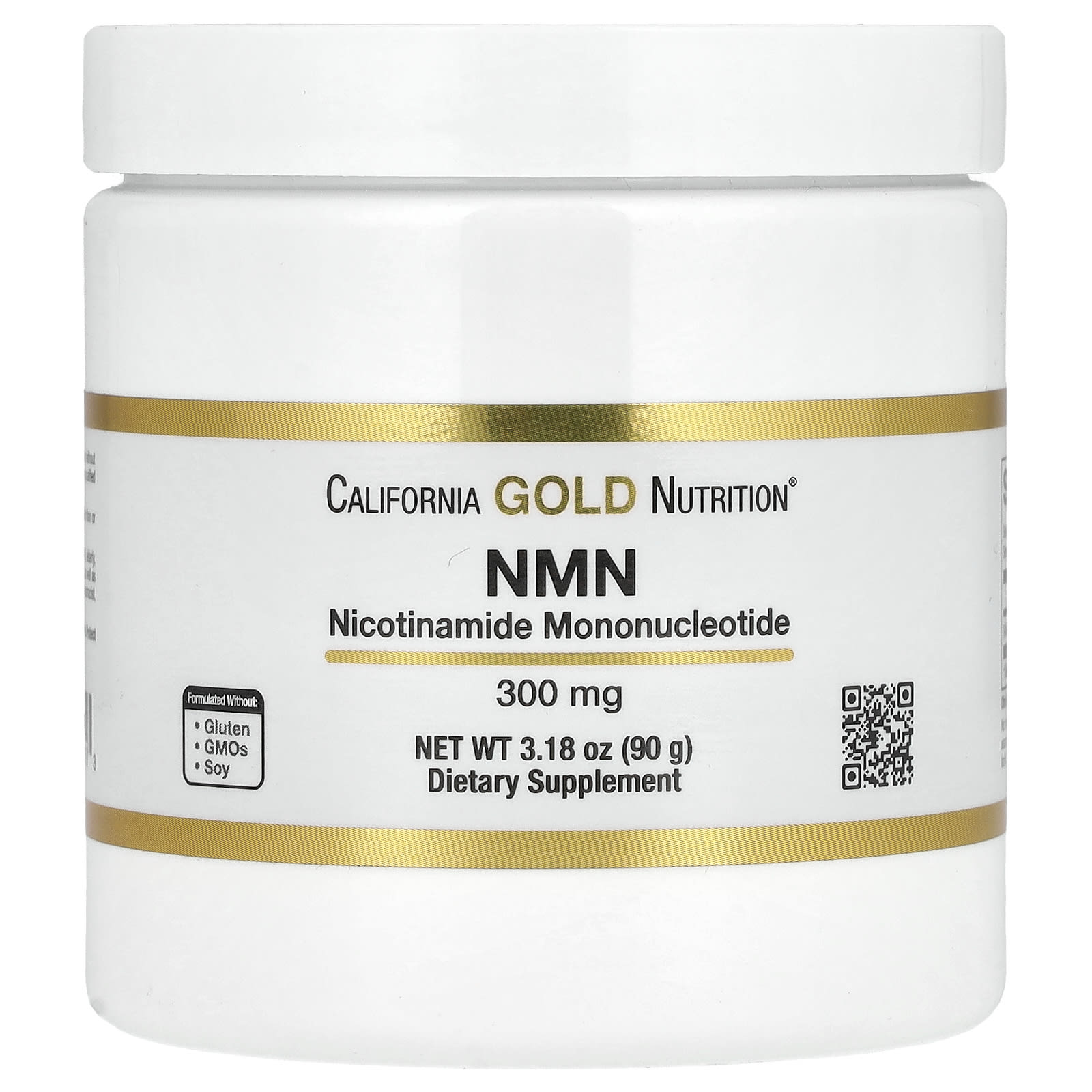 California Gold Nutrition, NMN в порошке, 300 мг, 90 г (3,2 унции)