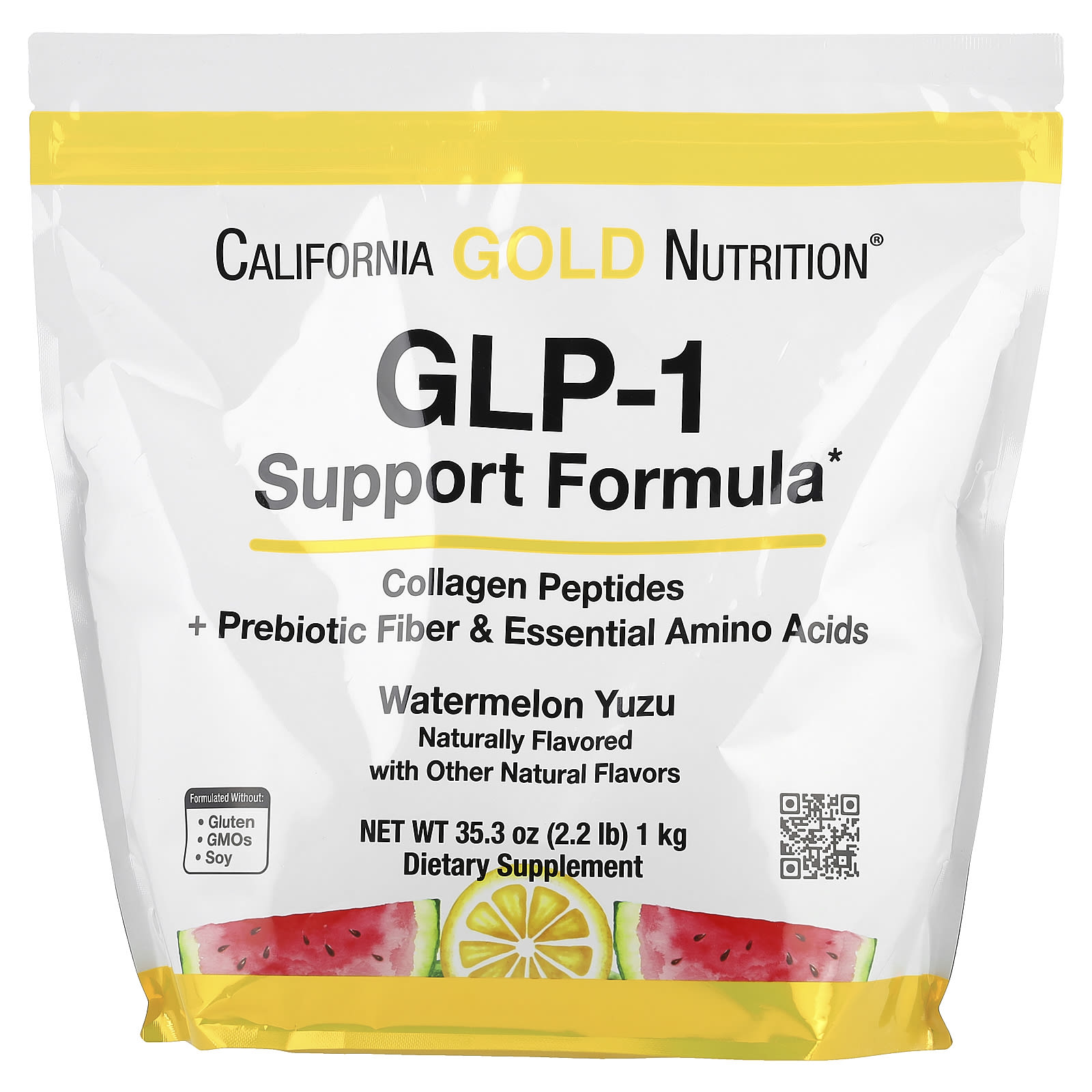 California Gold Nutrition, Формула поддержки GLP-1, арбузный юдзу, 1 кг (2,2 фунта)