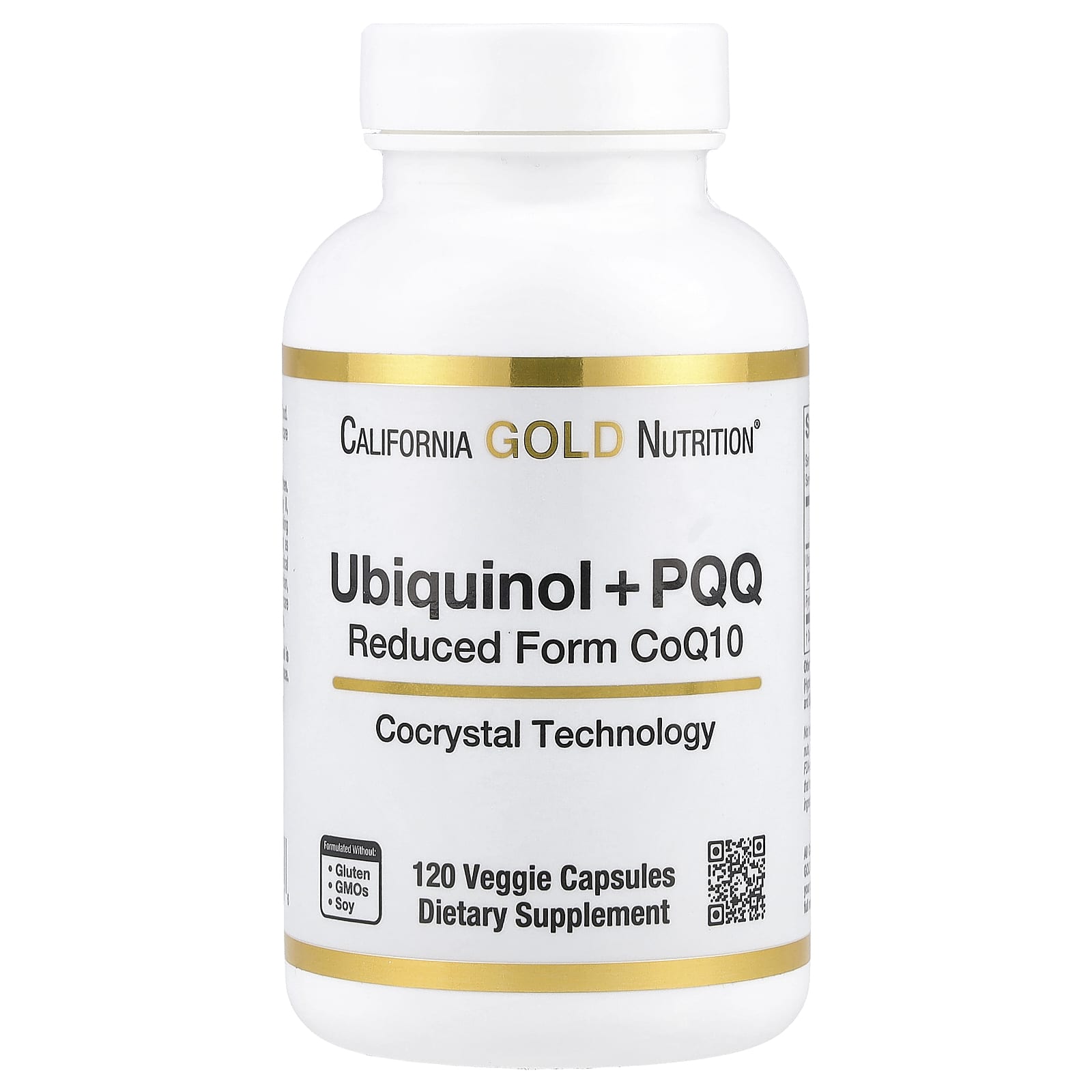 California Gold Nutrition, Убихинол в восстановленной форме + PQQ, 120 растительных капсул