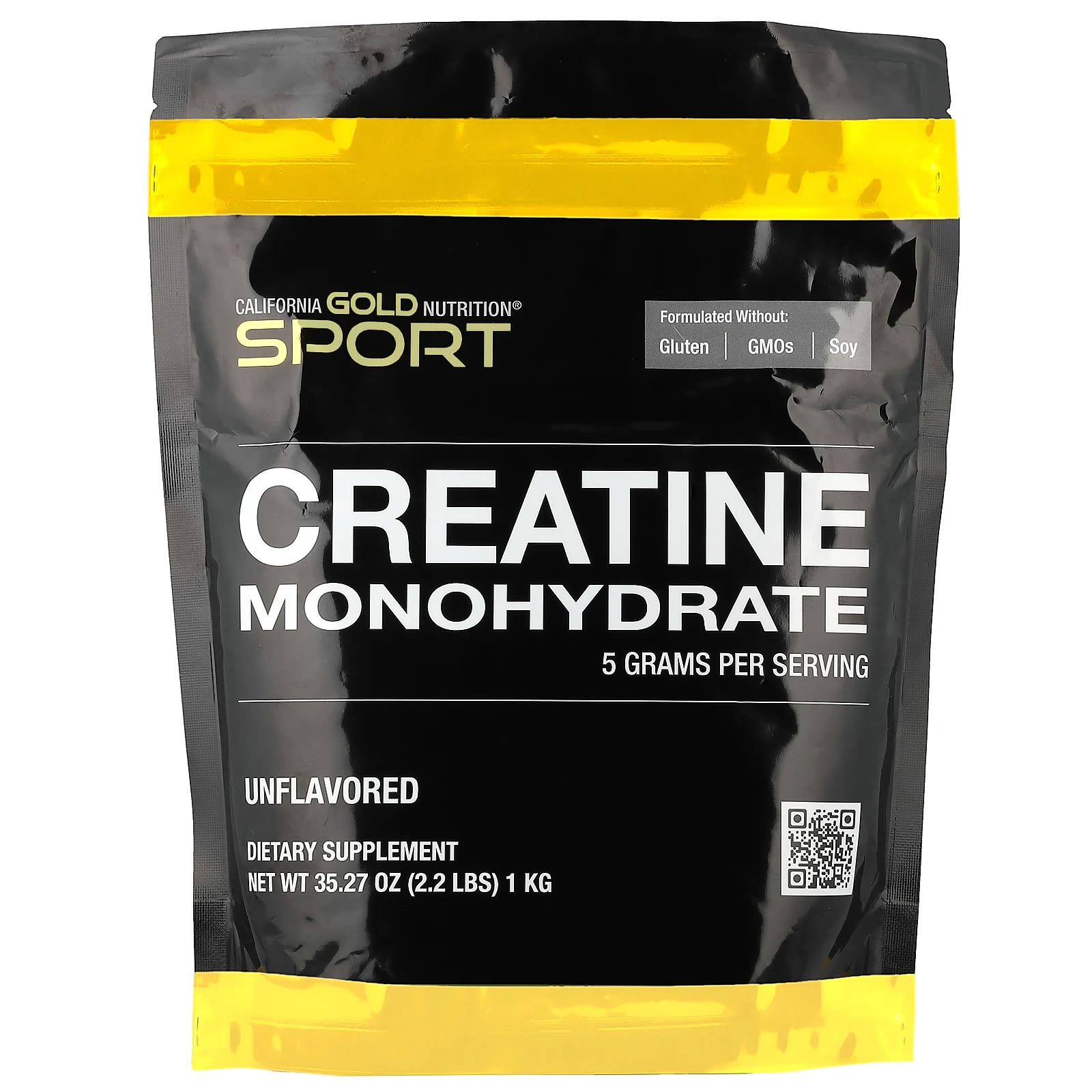 California Gold Nutrition, Sport, моногидрат креатина, без добавок, 1 кг (2,2 фунта)