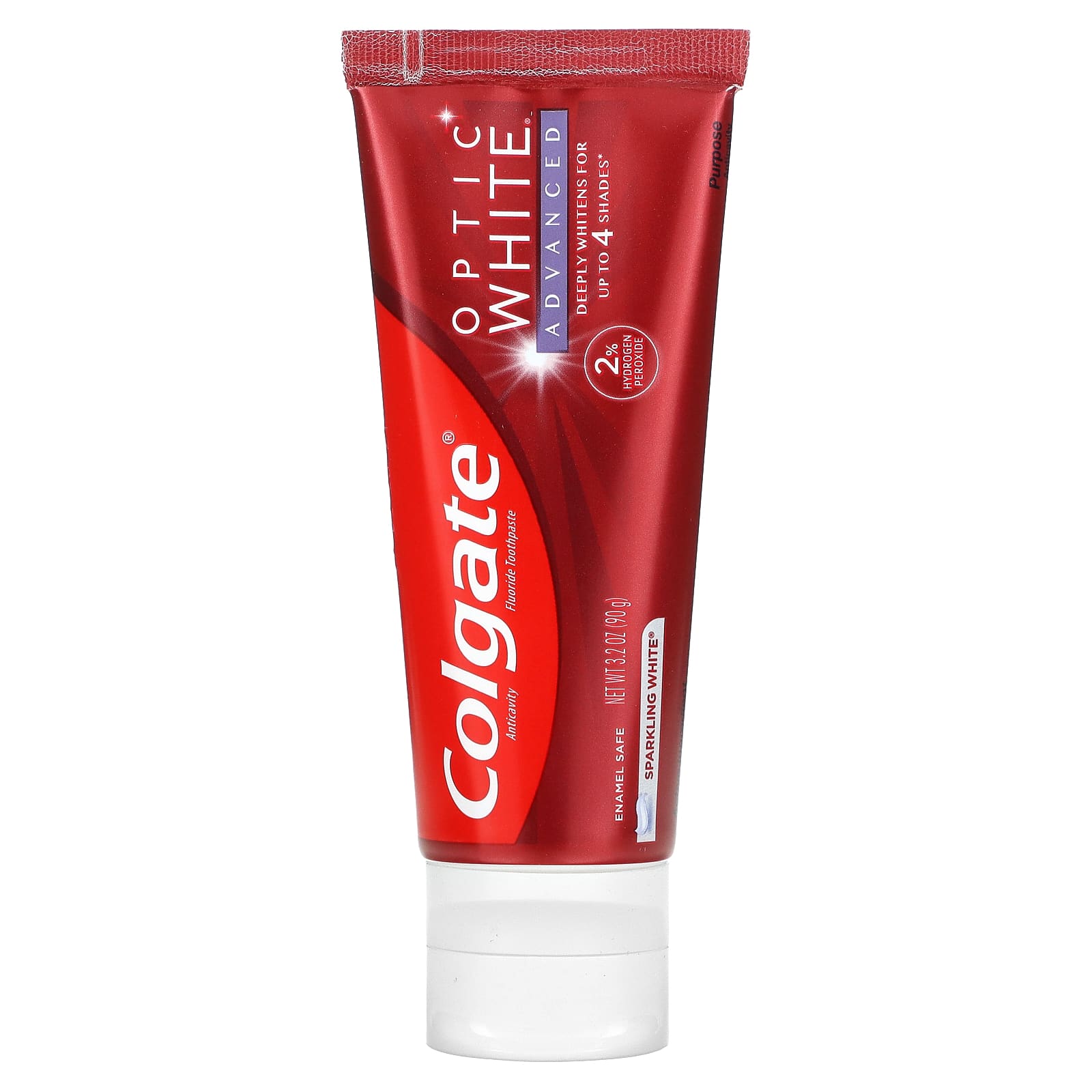 Colgate, Optic White, улучшенная зубная паста с фтором, предотвращающая кариес, 90 г (3,2 унции)