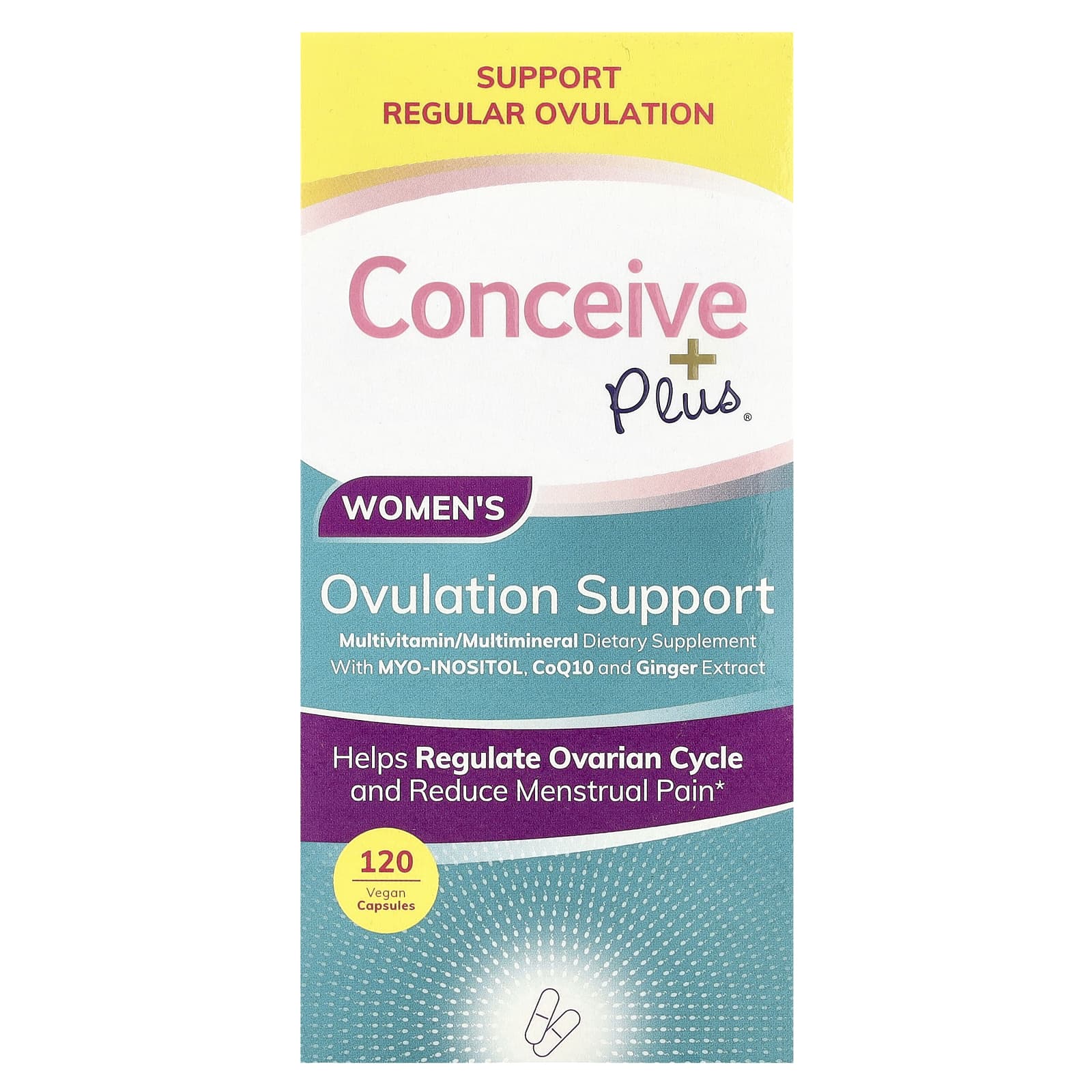 Conceive Plus, Поддержка овуляции для женщин, 120 веганских капсул