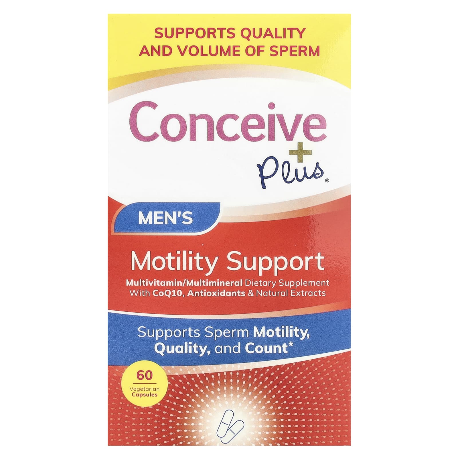 Conceive Plus, Поддержка мужской моторики, 60 вегетарианских капсул