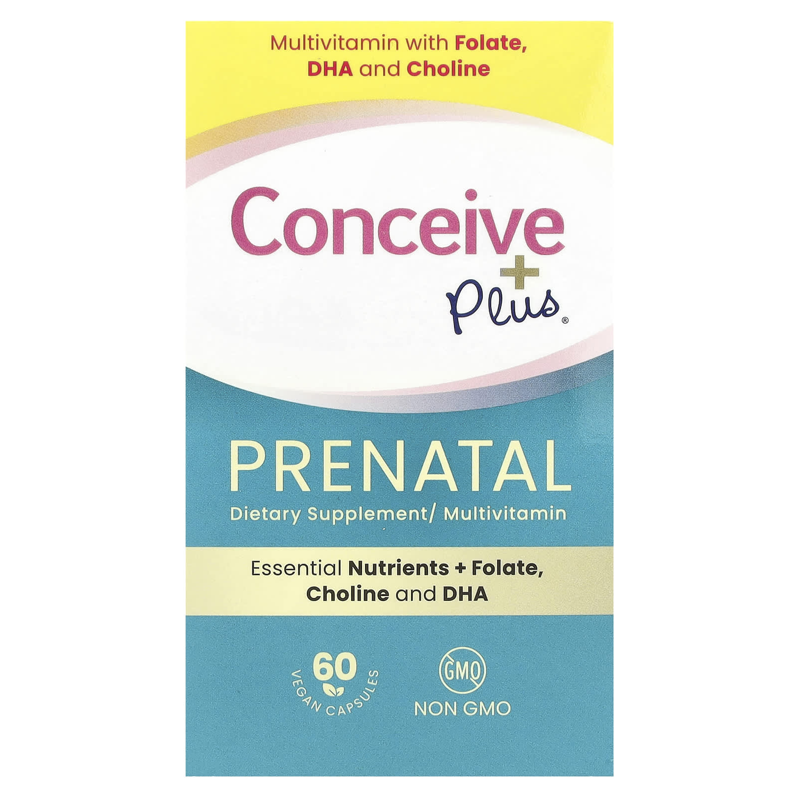 Conceive Plus, Пренатальный, 60 веганских капсул