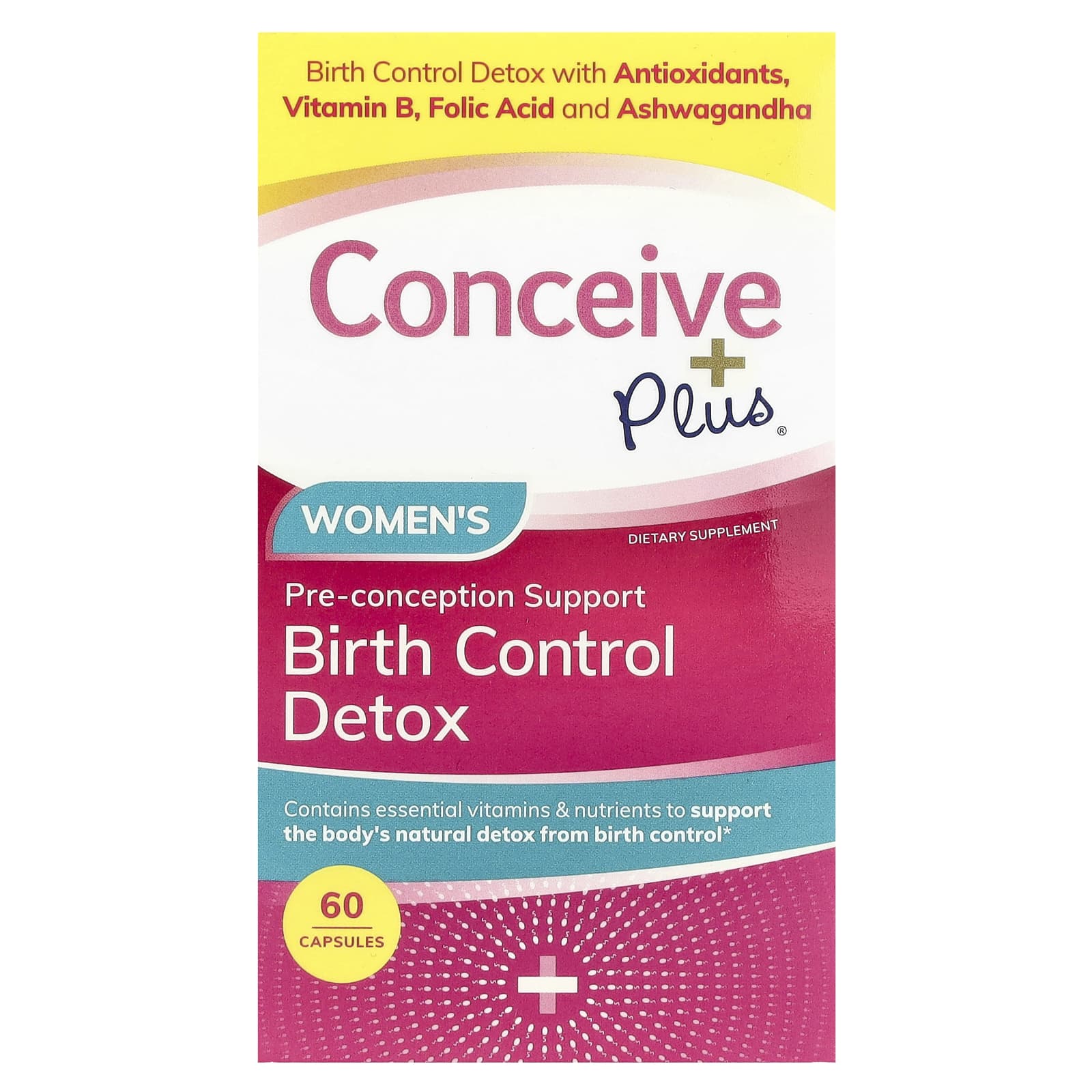 Conceive Plus, Детокс для женщин, противозачаточные, 60 капсул