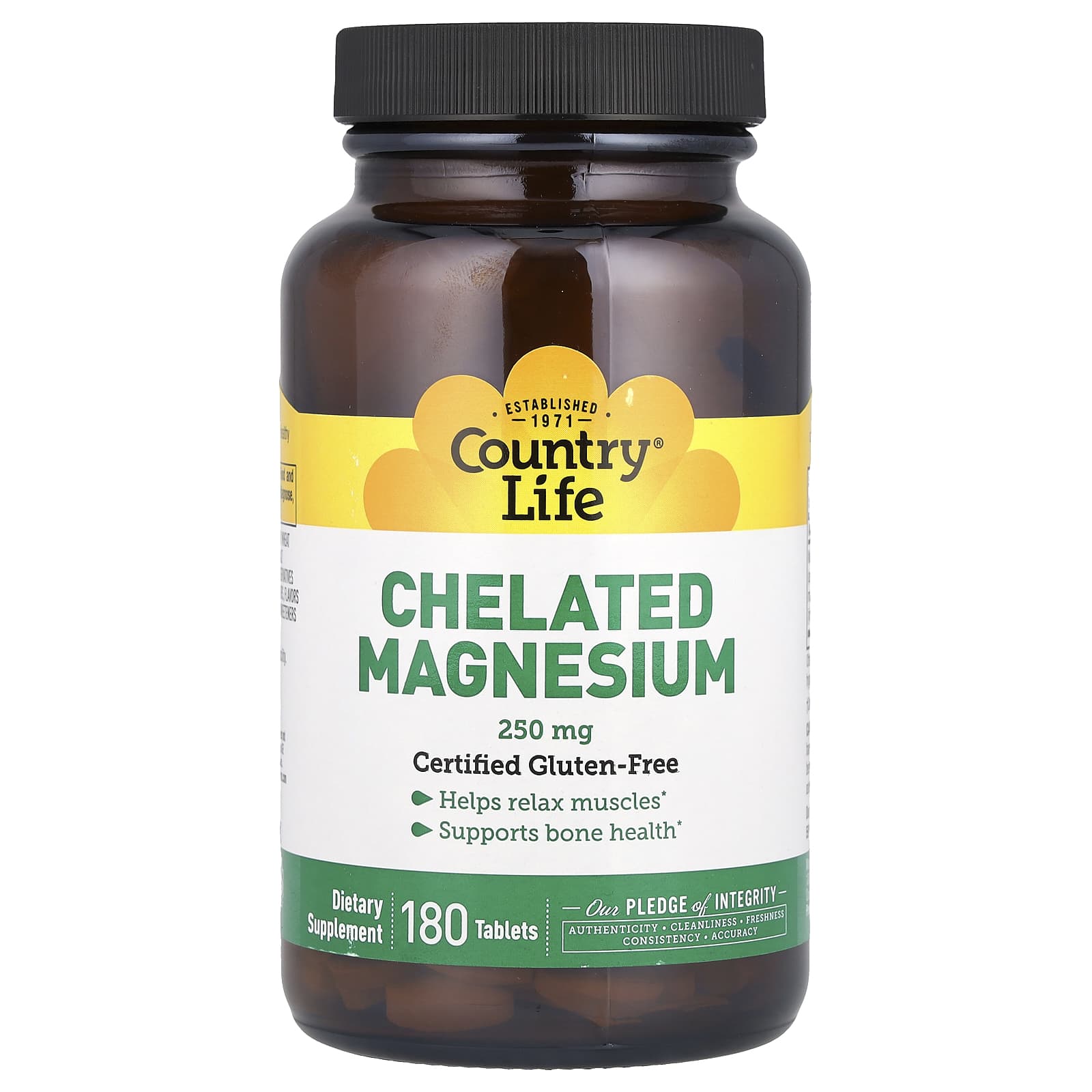 Country Life магний в хелатной форме 250 мг 180 таблеток 3390₽