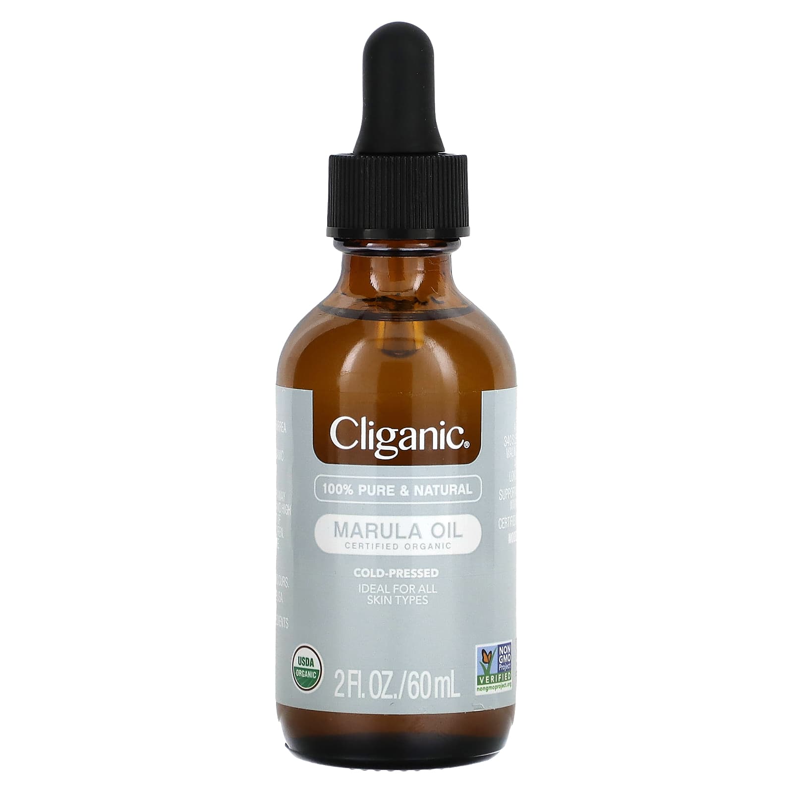 Cliganic, 100% чистое и натуральное, маруловое масло, 60 мл (2 жидк. Унции)