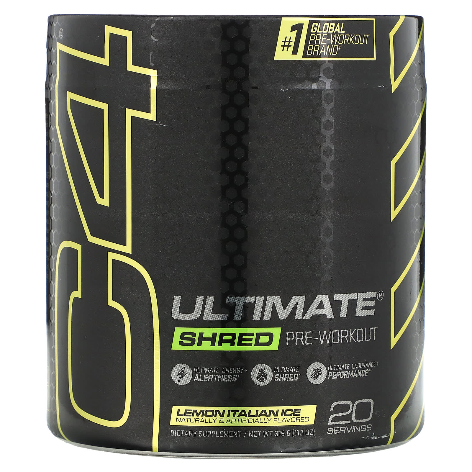 Cellucor, C4 Ultimate Shred, формула для нарезки и перед тренировкой, итальянский лед с лимоном, 350 г (12,3 унции)