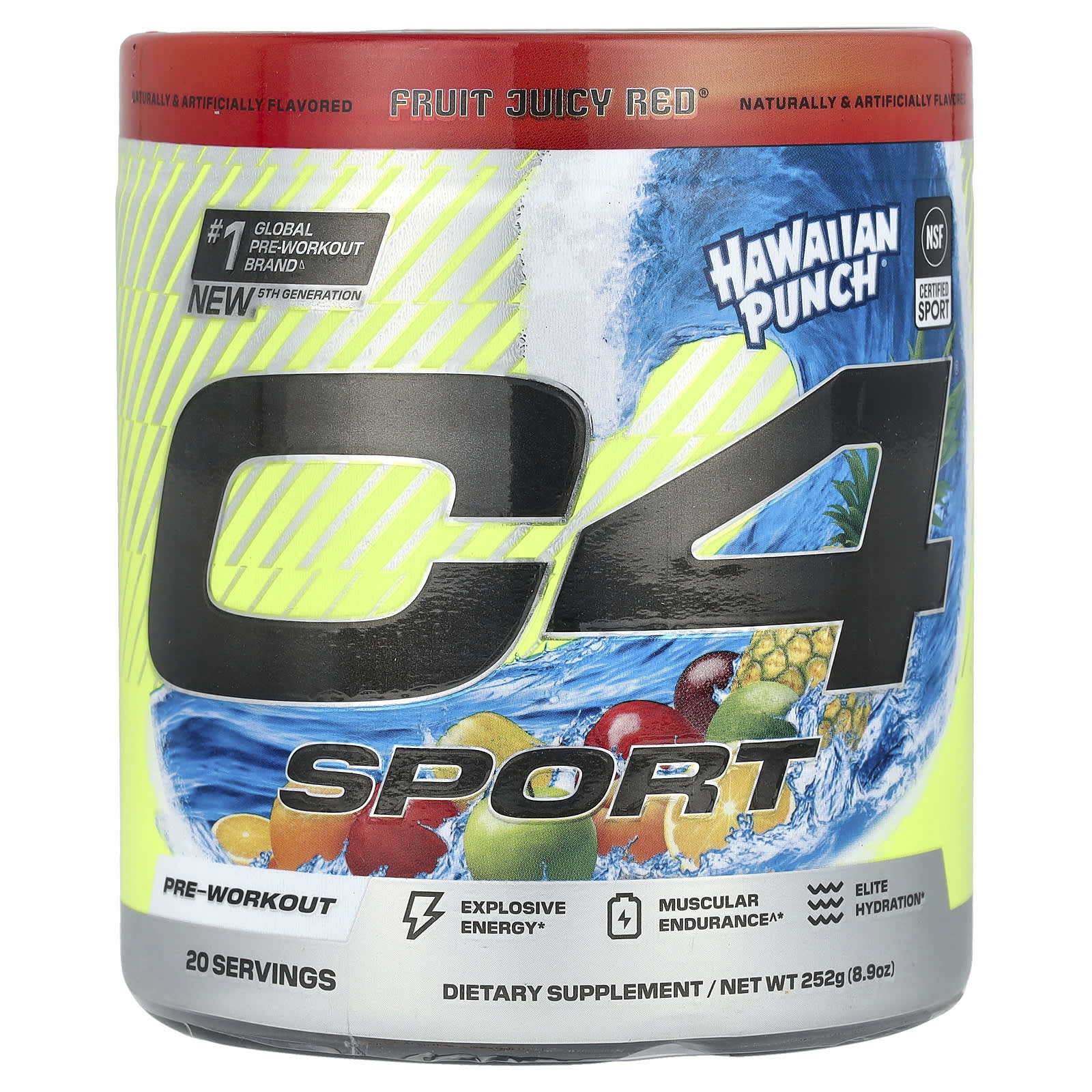 Cellucor, C4 Sport, перед тренировкой, Hawaiian Punch®, Fruit Juicy Red®, 252 г (8,9 унции)