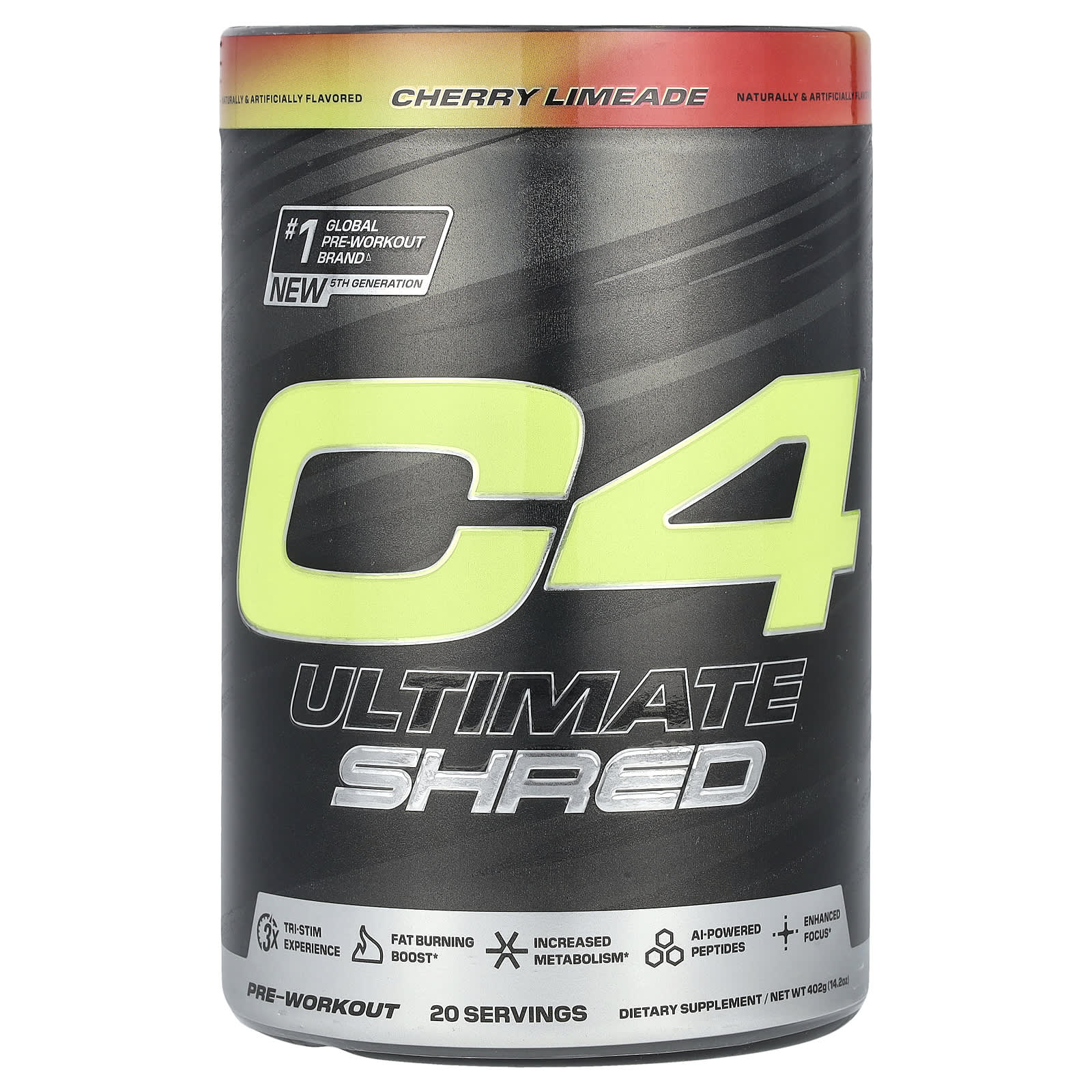 Cellucor, C4 Ultimate Shred, предтренировочный комплекс, вишневый лаймад, 402 г (14,2 унции)