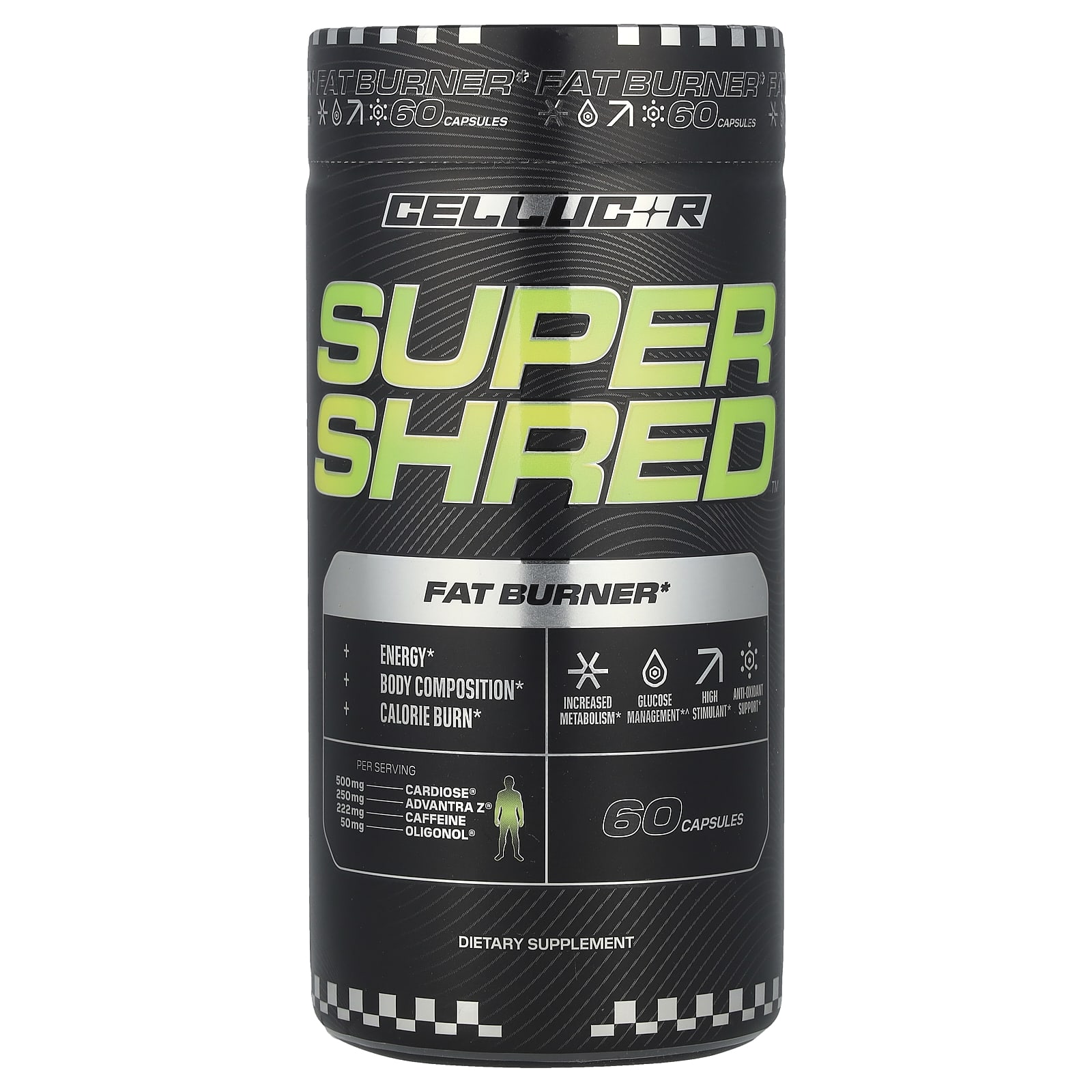 Cellucor, Super Shred, средство для сжигания жира, 60 капсул