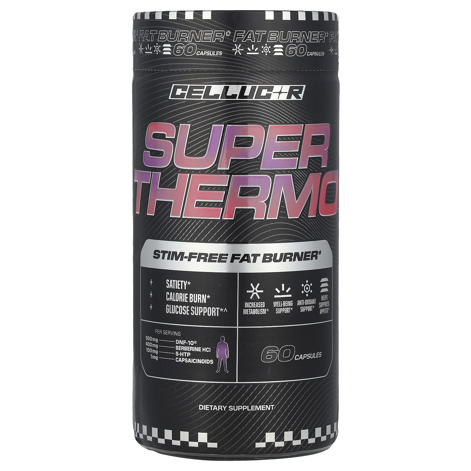 Cellucor, Super Thermo ™, сжигатель жира без стимуляторов, 60 капсул