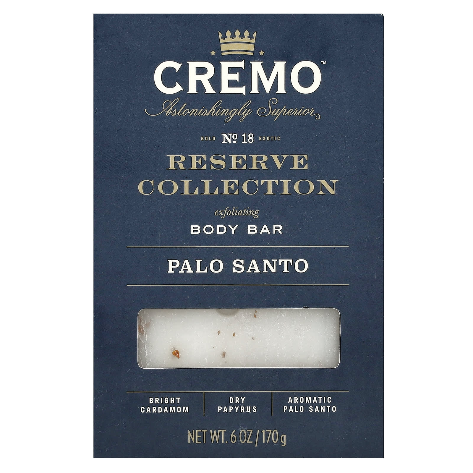 Cremo, Reserve Collection, отшелушивающее мыло для тела, пало санто, 170 г (6 унций)