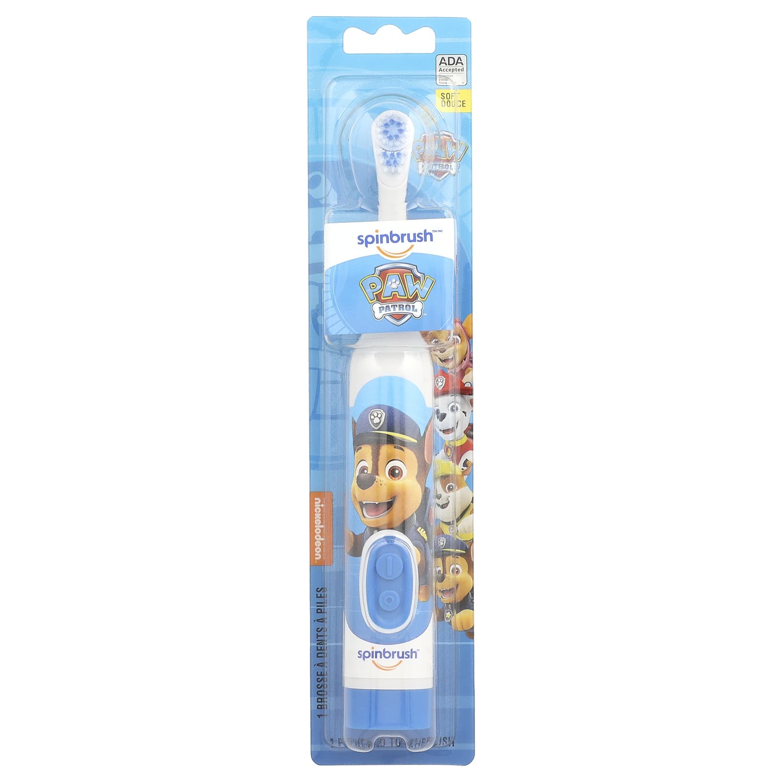 Arm - Hammer Kids Spinbrush Щенячий патруль мягкая 1 зубная щетка на батарейках 1890₽