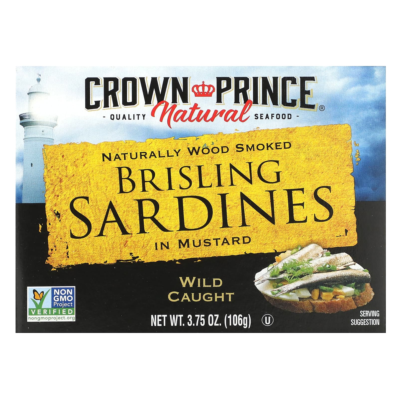 Crown Prince Natural Brisling Sardines в горчице 106 г 375 унции 1490₽