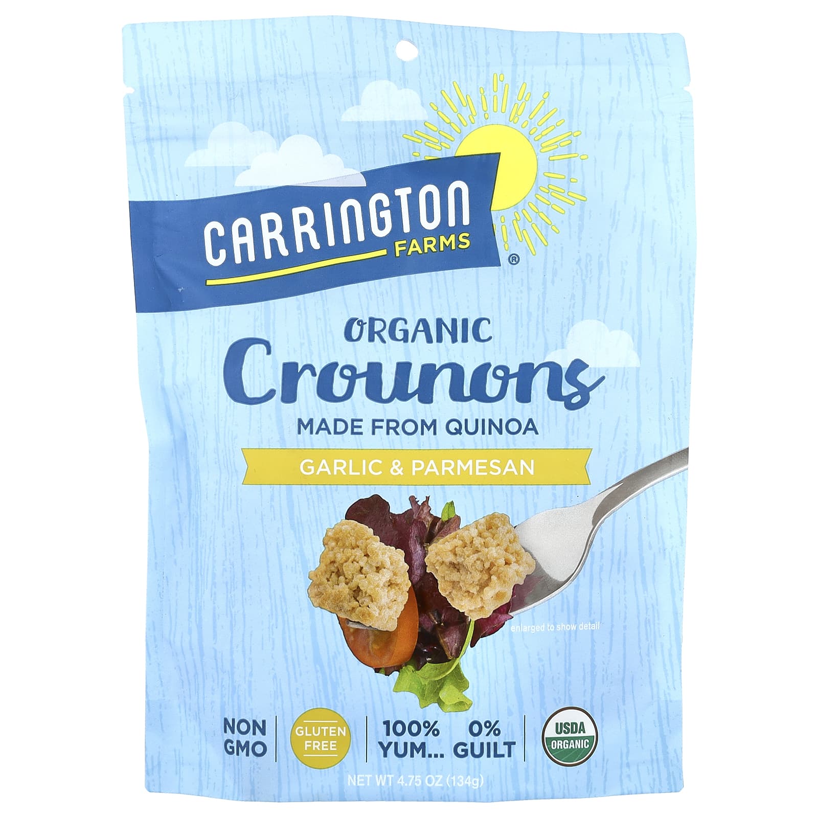 Carrington Farms, Organic Crounons, чеснок и пармезан, 134 г (4,75 унции)