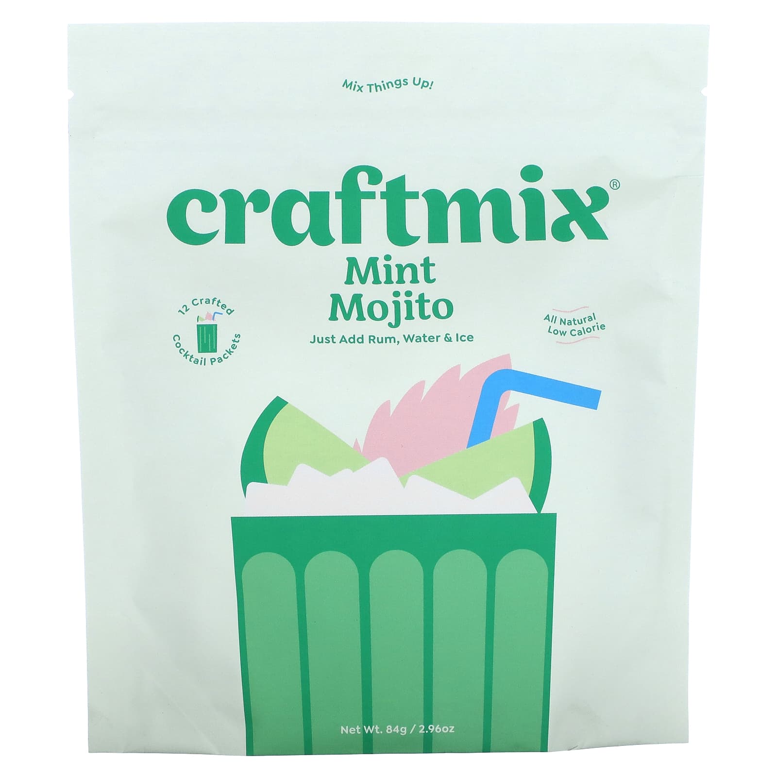 Craftmix, Коктейльная смесь, мятный мохито, 12 пакетиков, 84 г (2,96 унции)