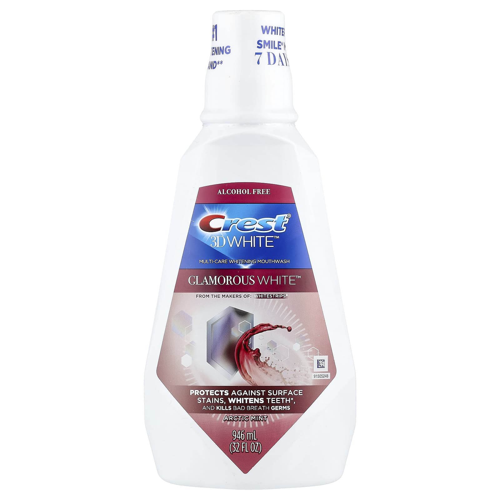 Crest 3D White Multi-Care отбеливающая жидкость для полоскания рта Glamorous White без спирта арктическая мята 946 мл 32 жидк Унции 2390₽