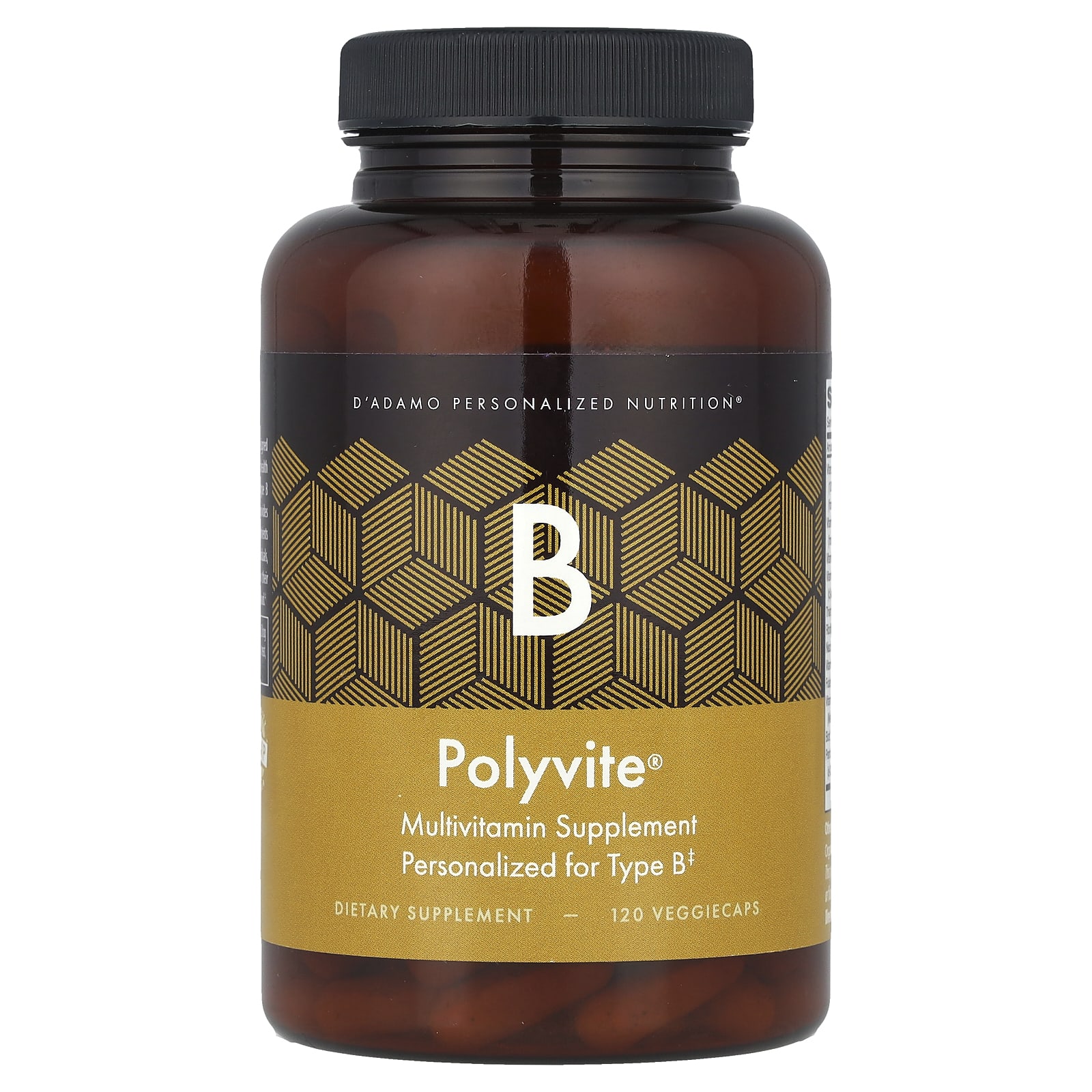 D'adamo, Polyvite® B, мультивитаминная добавка, 120 растительных капсул